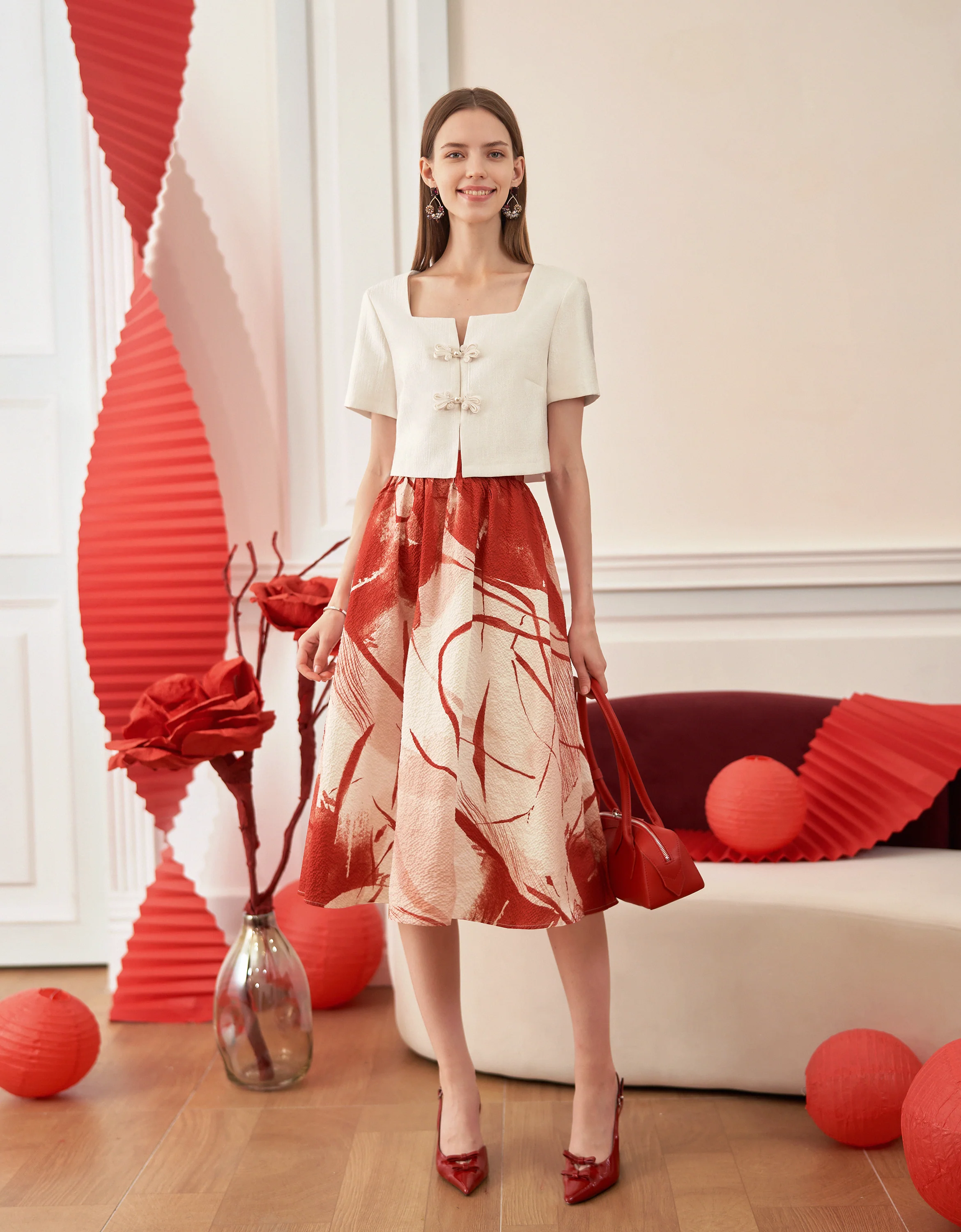 Art Print Midi Skirt - Image 11