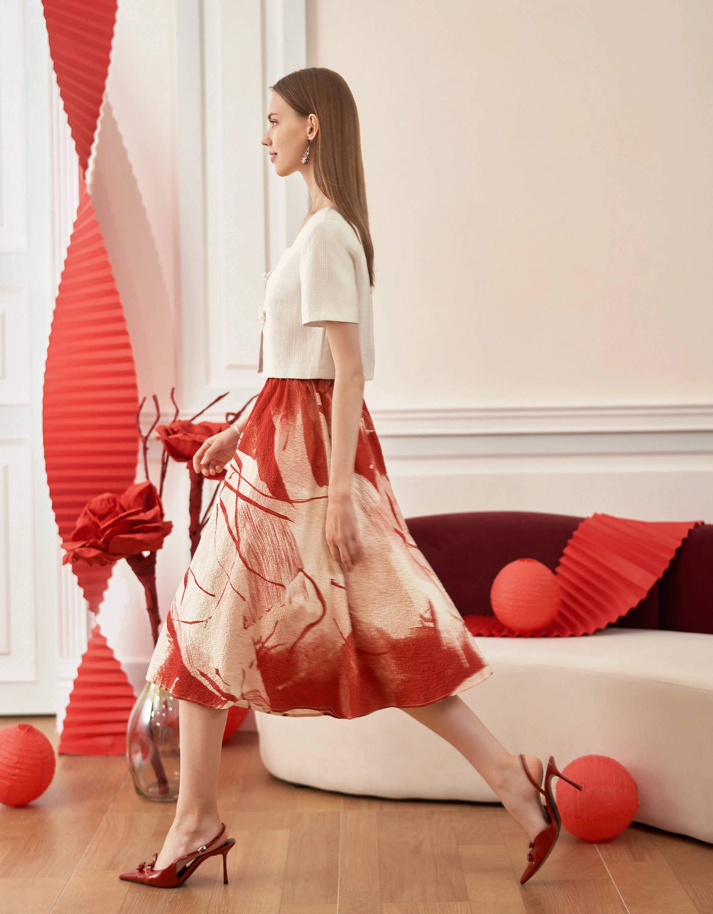 Art Print Midi Skirt - Image 12