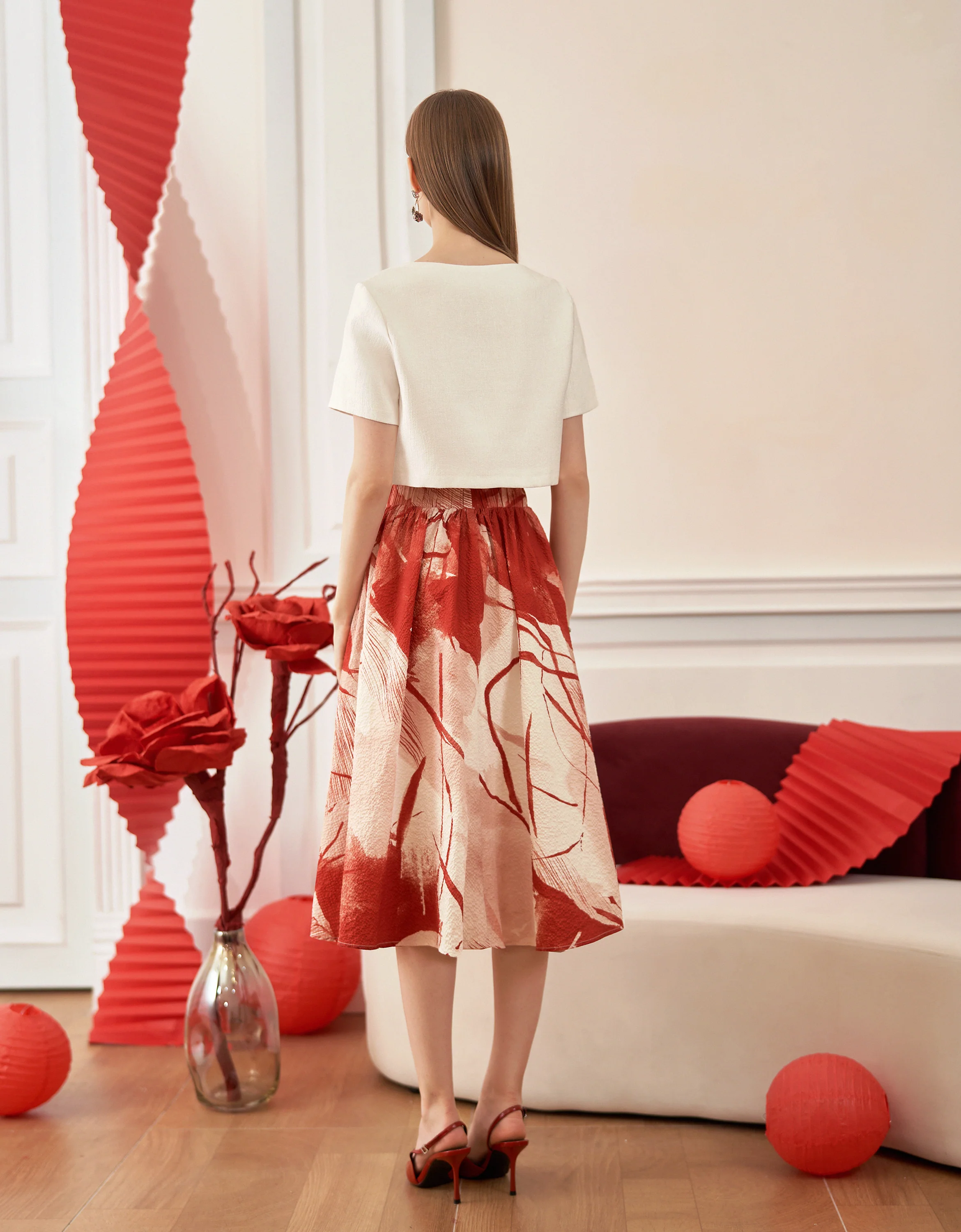 Art Print Midi Skirt - Image 13