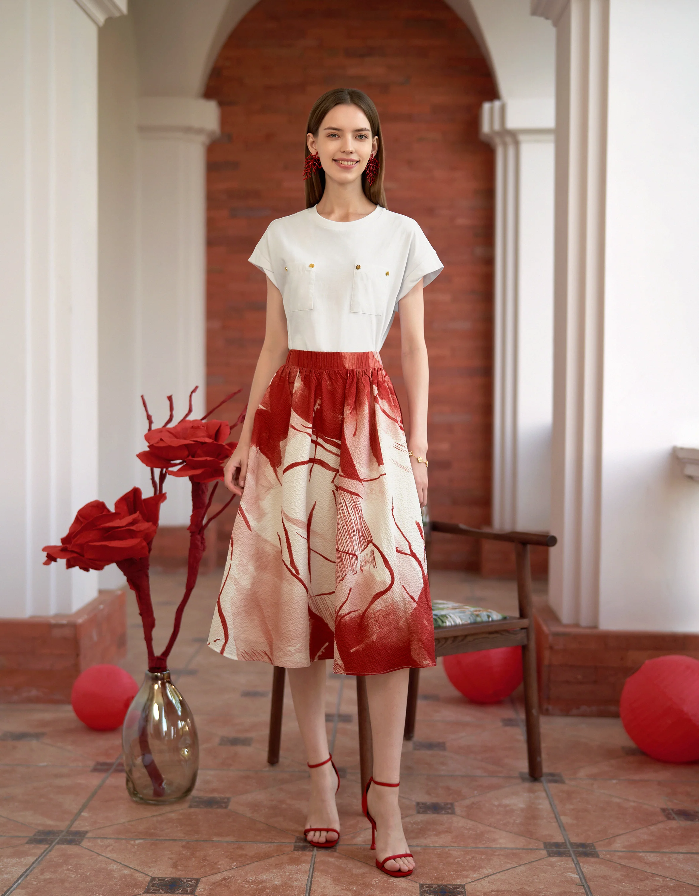 Art Print Midi Skirt - Image 14