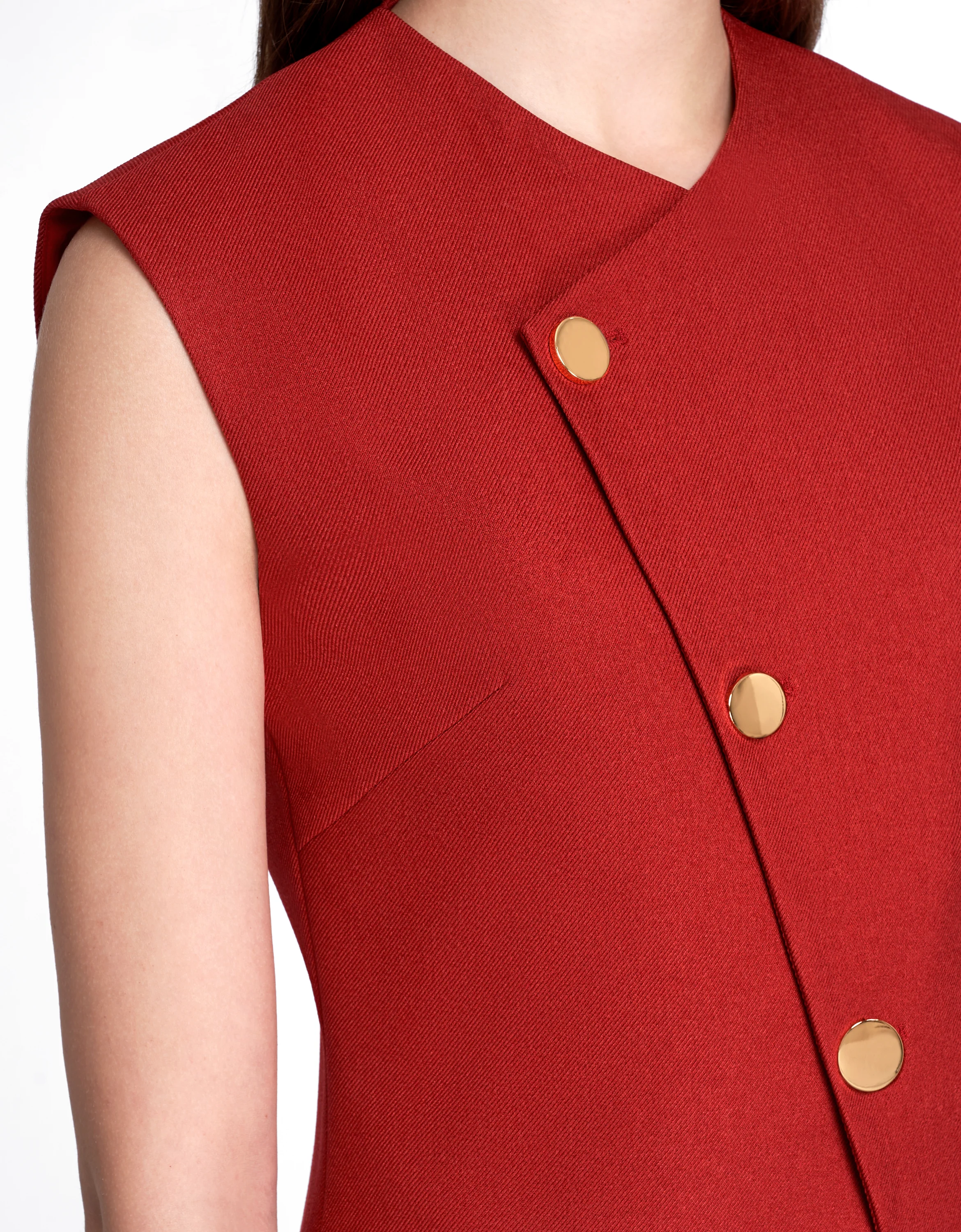Asymmetric Button Front Vest - Image 27