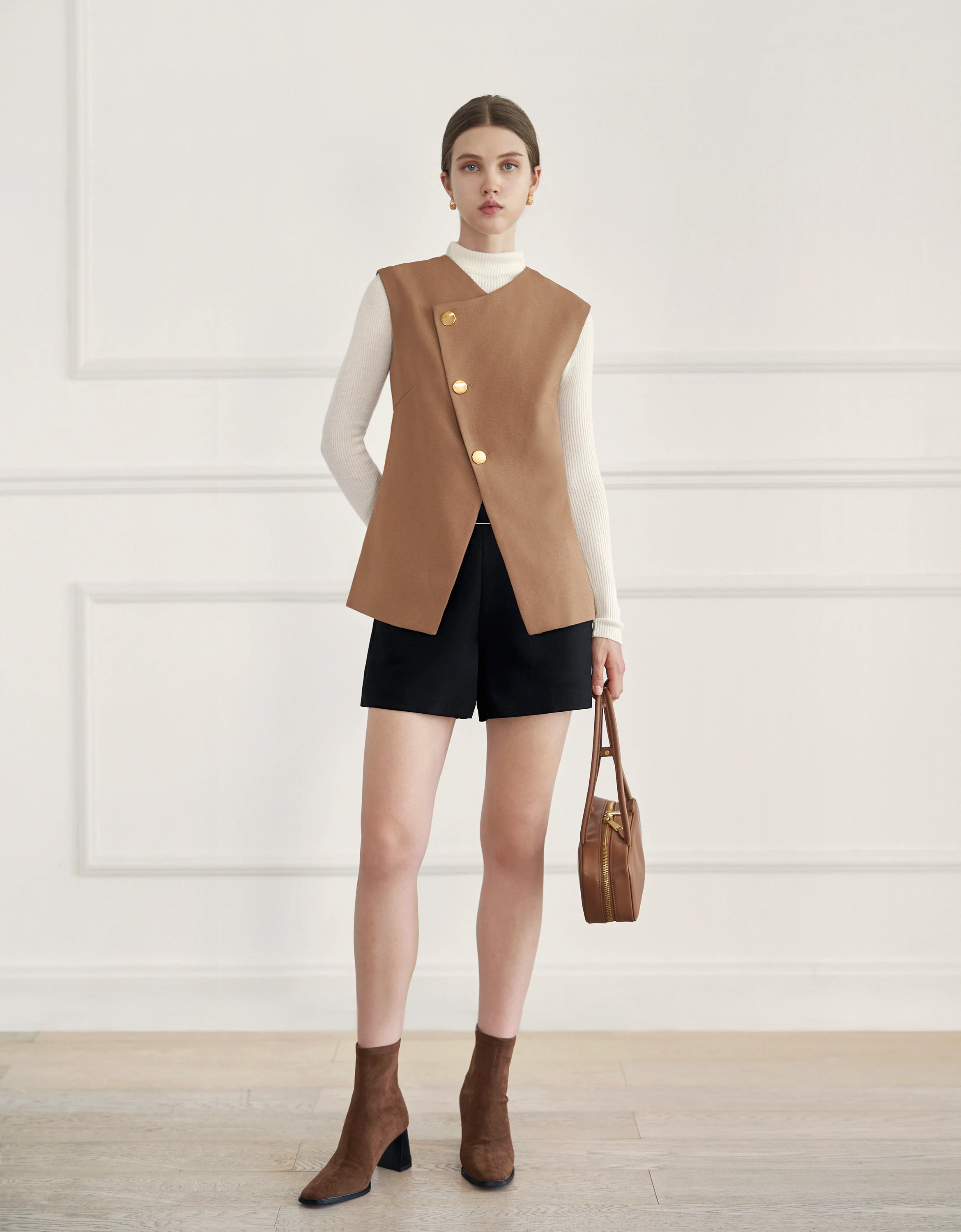 Asymmetric Button Front Vest - Image 28