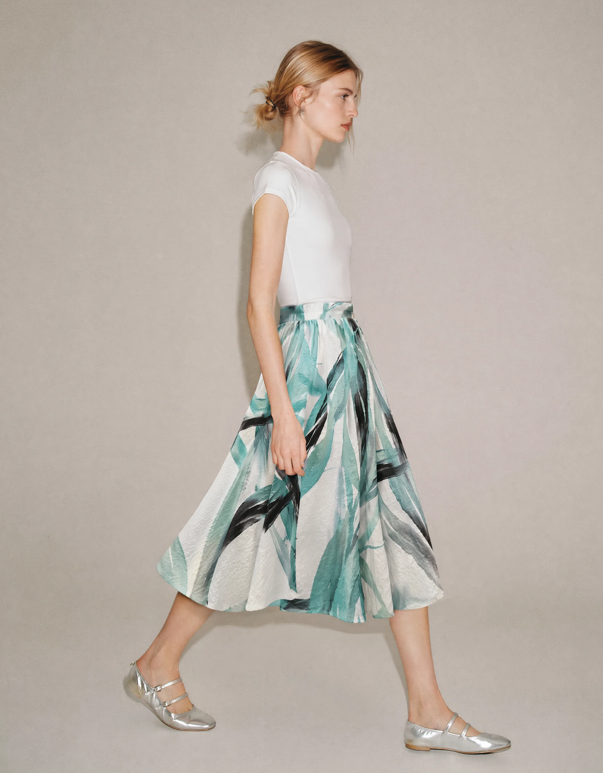Bubble Fabric Art Print Skirt