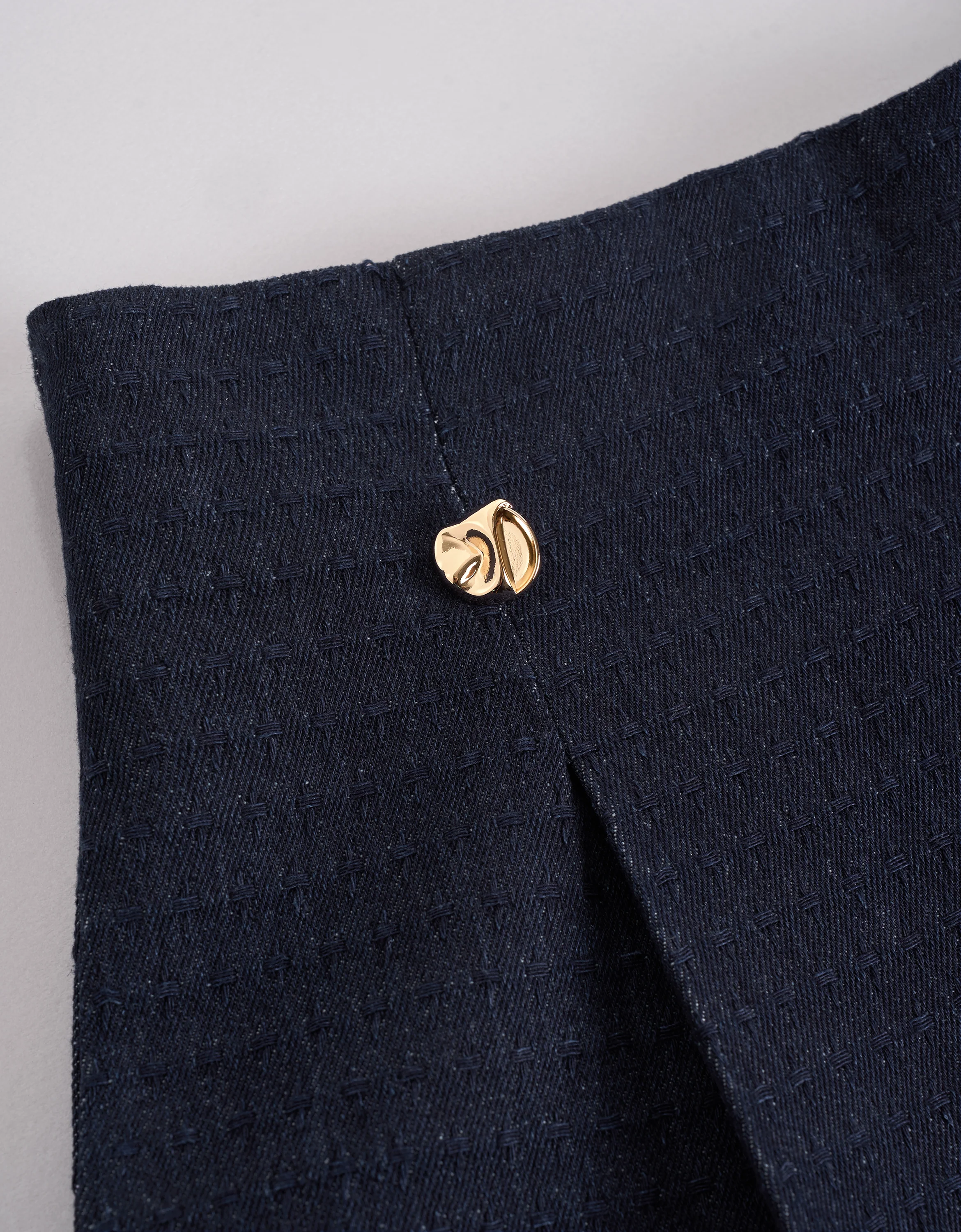 Button Detail Textured Denim Skirt - Image 7