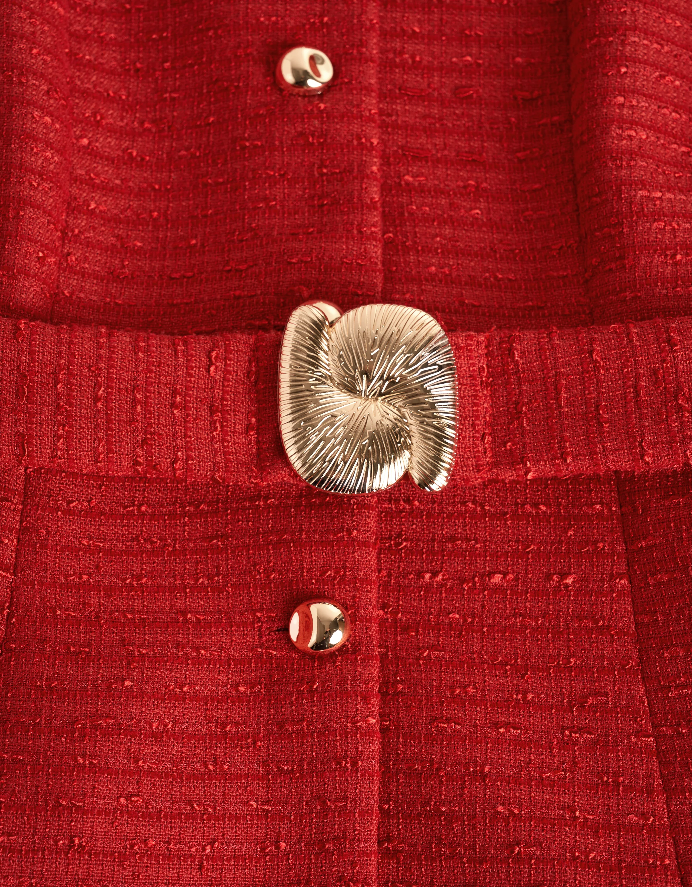 Button Front Sleeveless Layered Tweed Dress - Image 5