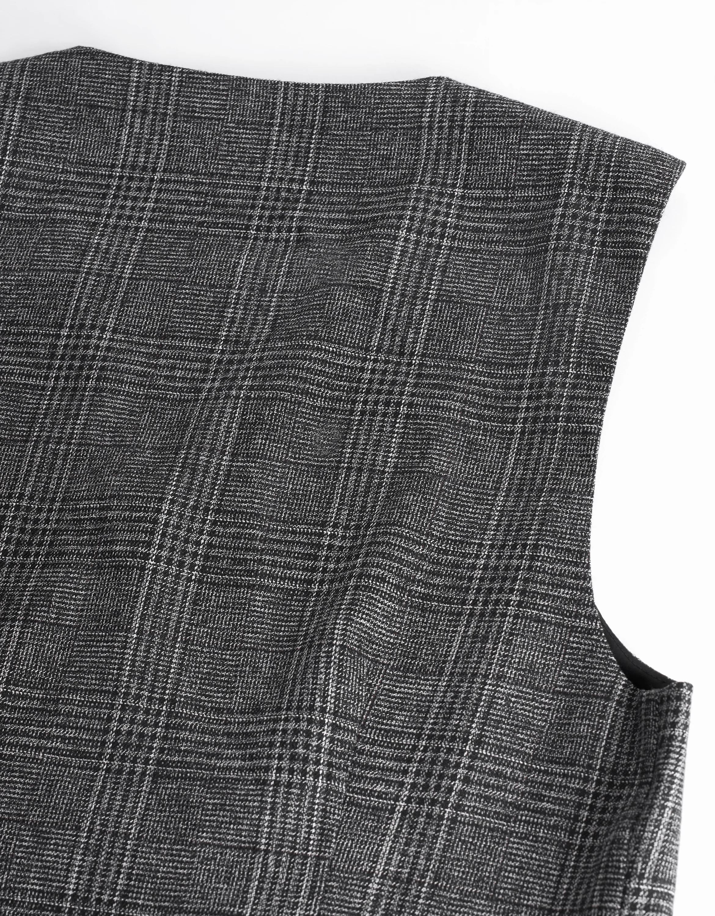 Checkered Sleeveless Wrap Vest - Image 7