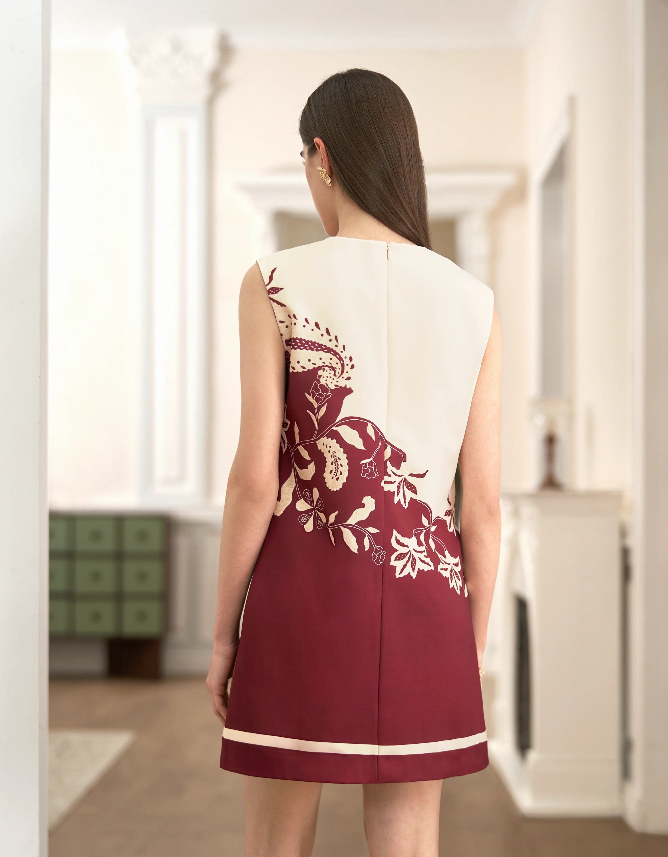 Colorblock Floral Print Sleeveless Dress - Image 12
