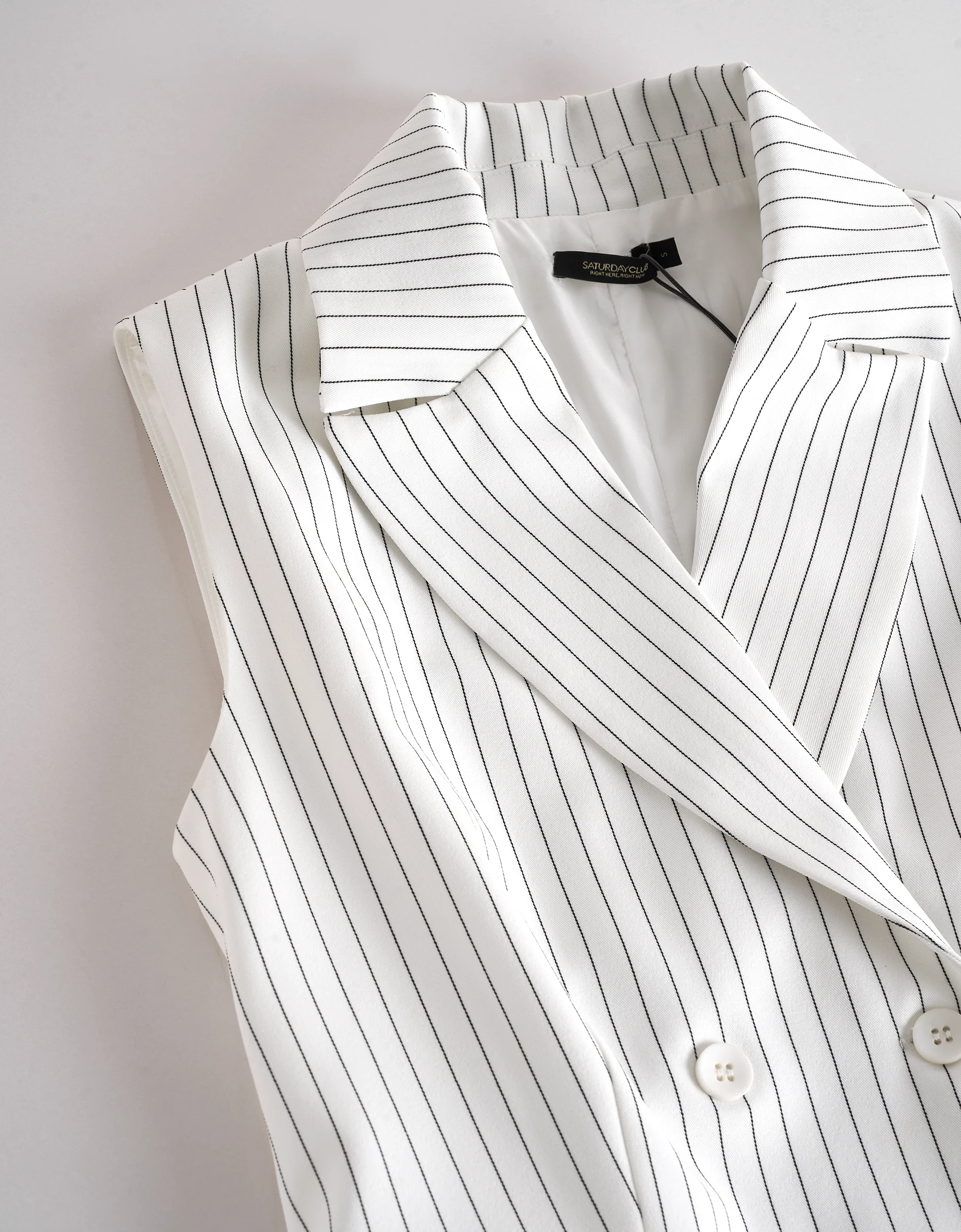 Contrast Hem Pleated Striped Suit Dress - Image 5