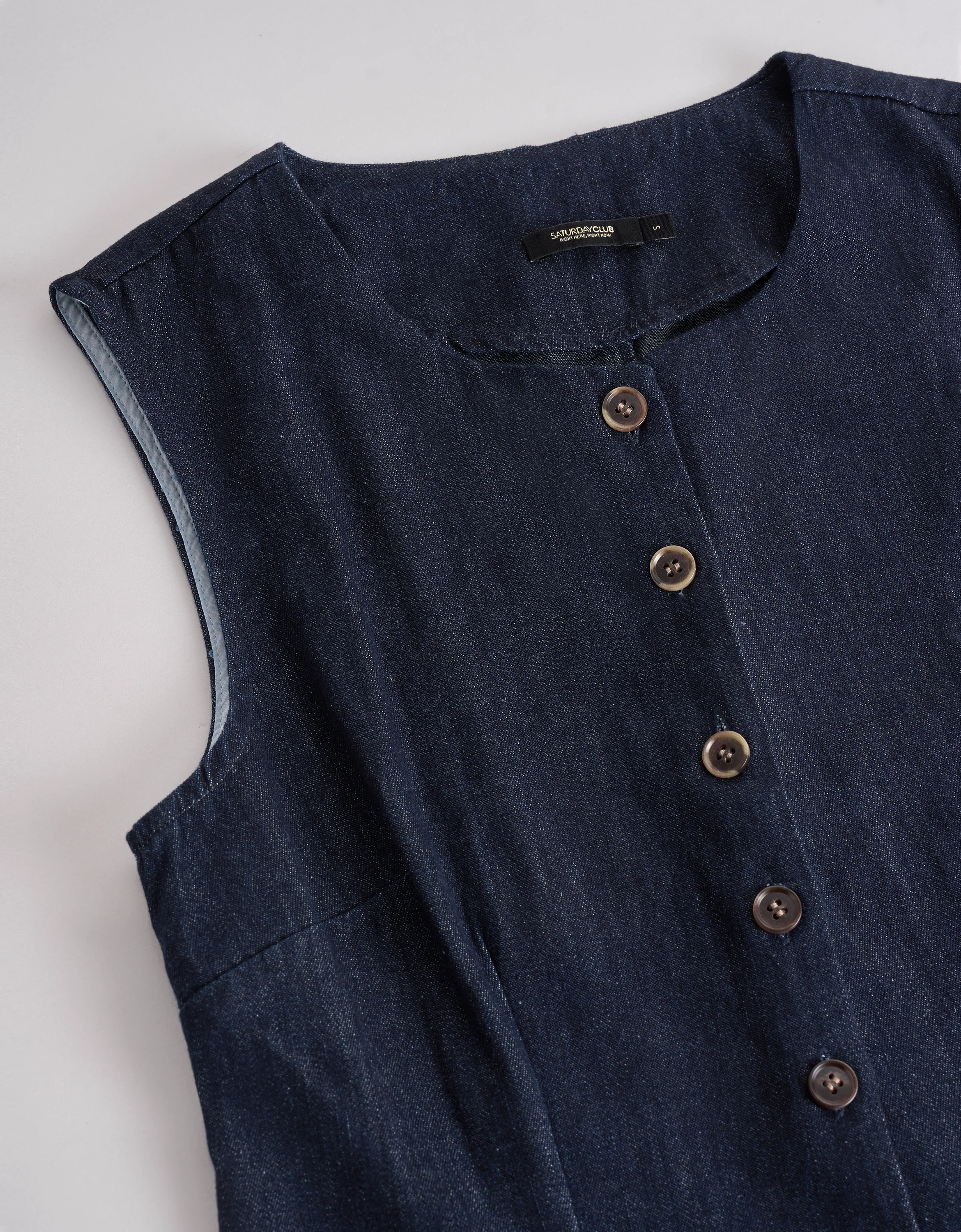 Crew Neck Denim Vest - Image 6