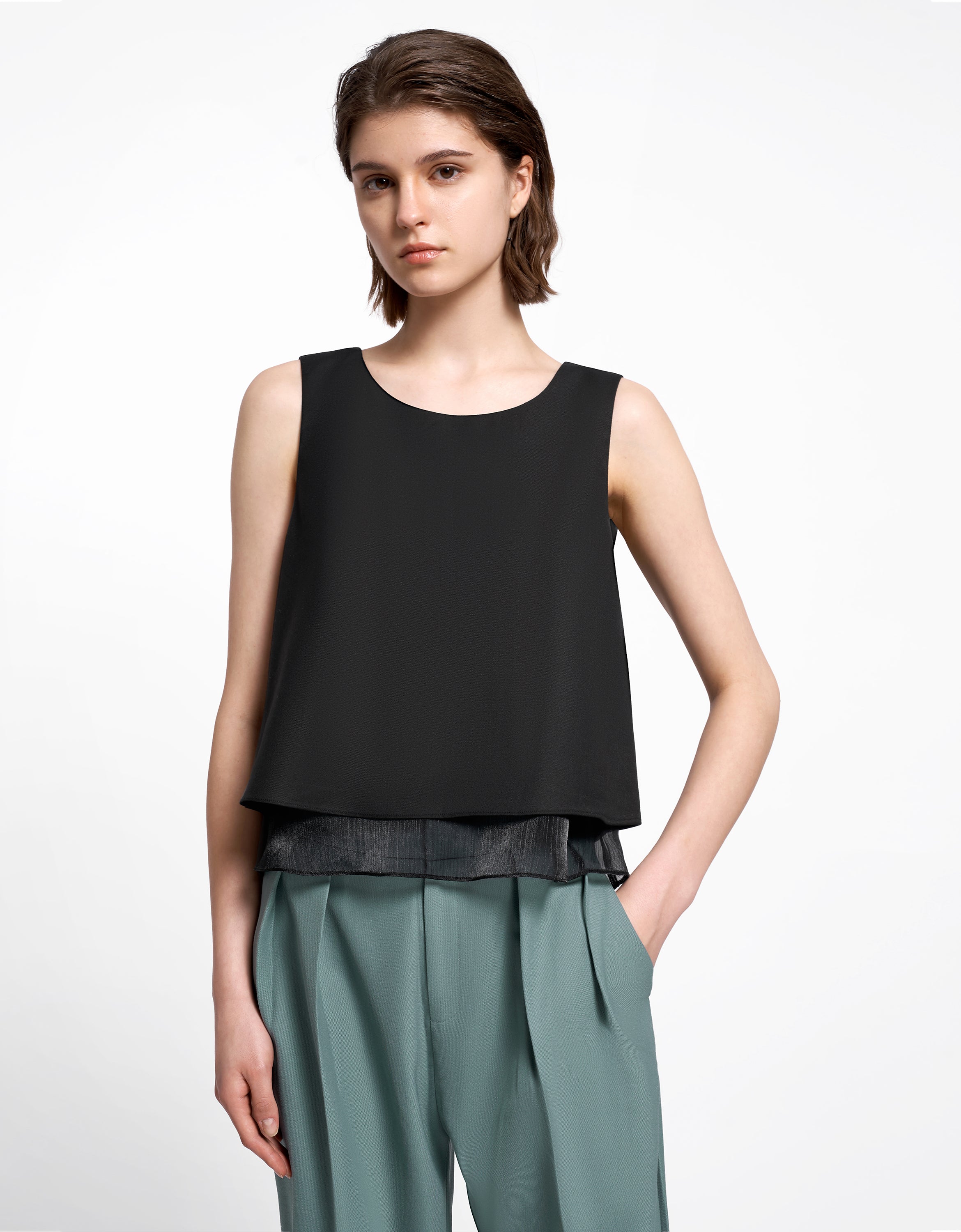Crew Neck Layered Top - Image 5