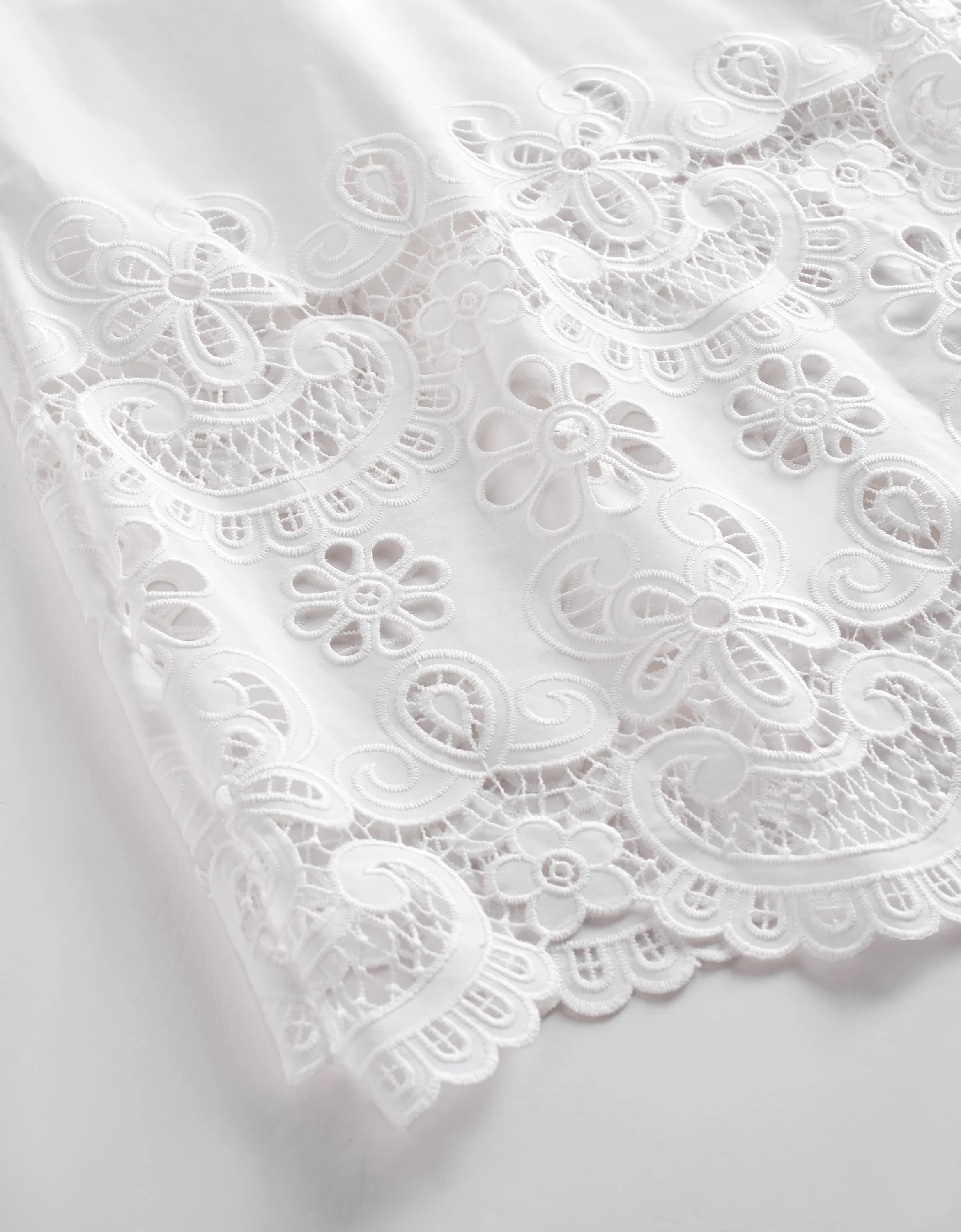 Cutwork Embroidered Hem Midi Shirt Dress - Image 9