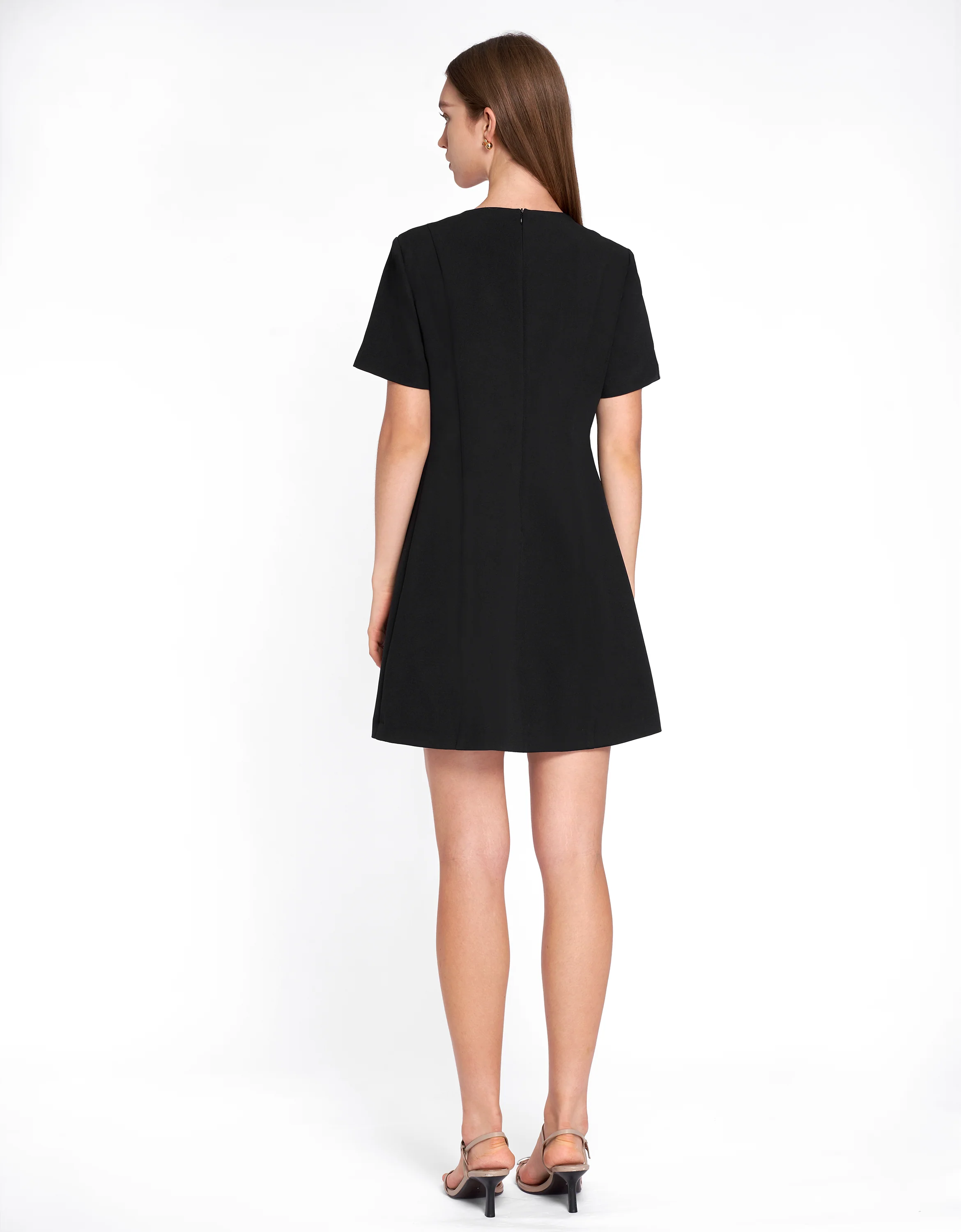Decorative Button Hem Slit Dress - Image 12