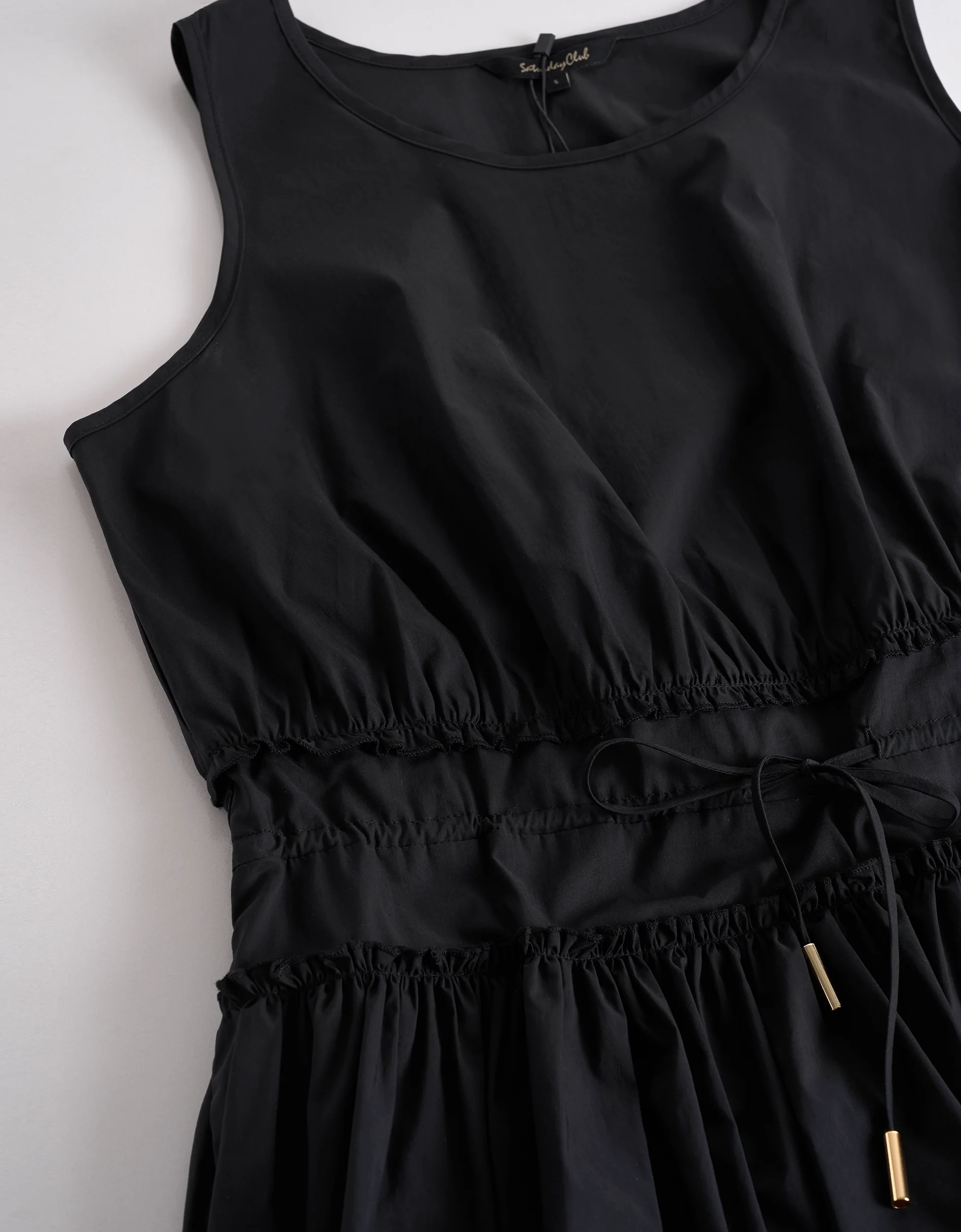 Drawstring Waist Layered Skirt Sleeveless Dress - Image 4