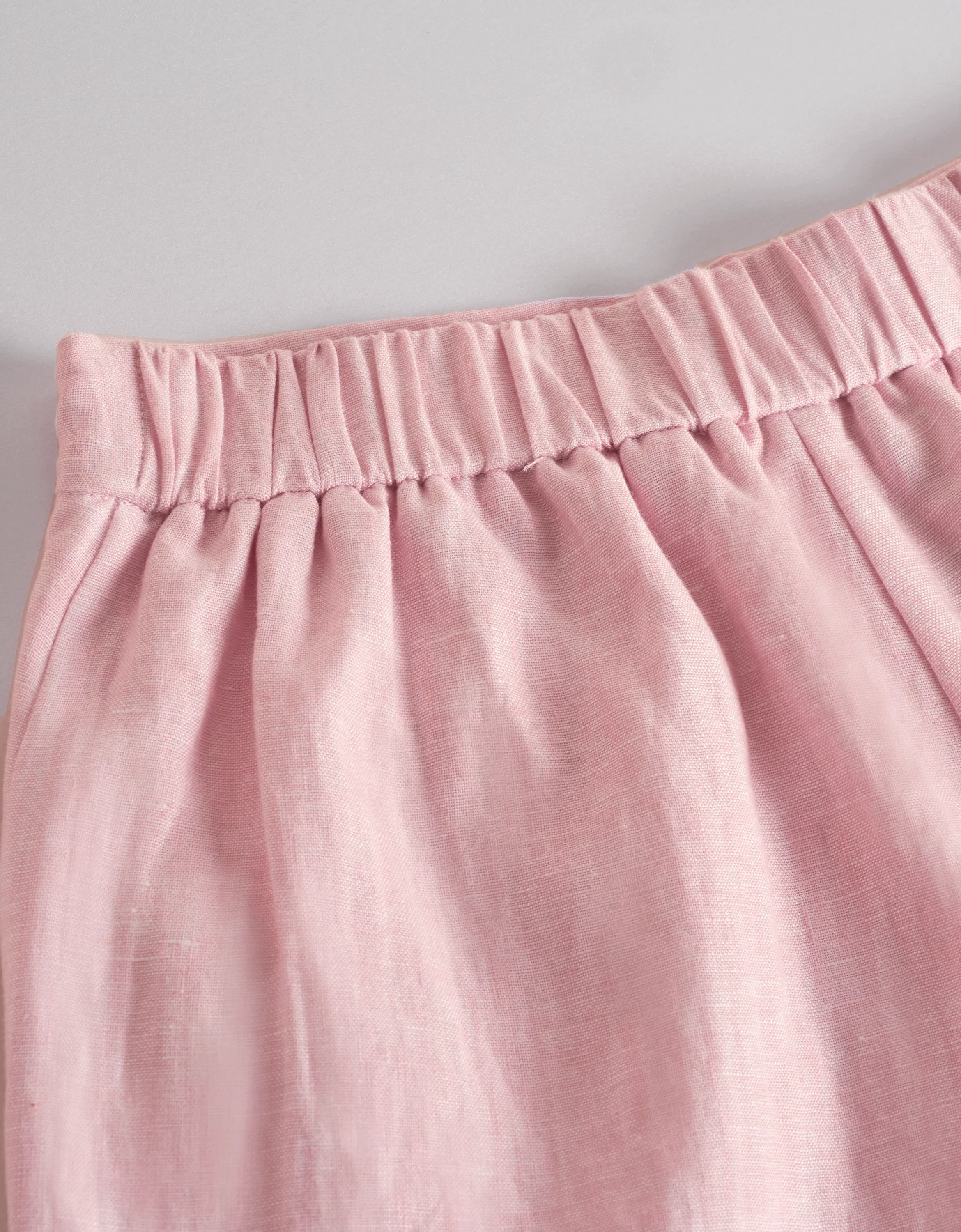 Elastic Waist Linen Shorts - Image 17