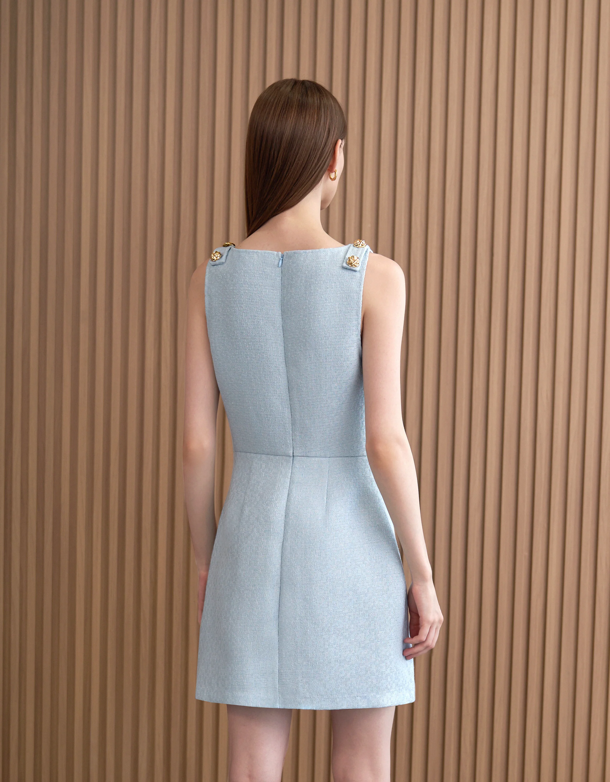 Embellished Strap Textured Dress - Image 13