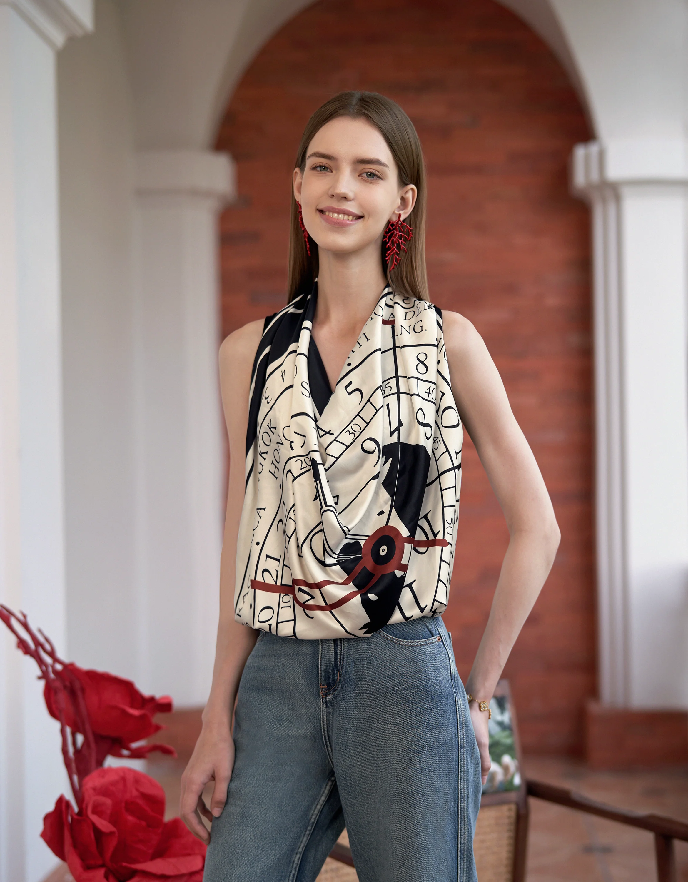 Exclusive Geometric Print Scarf - Image 10