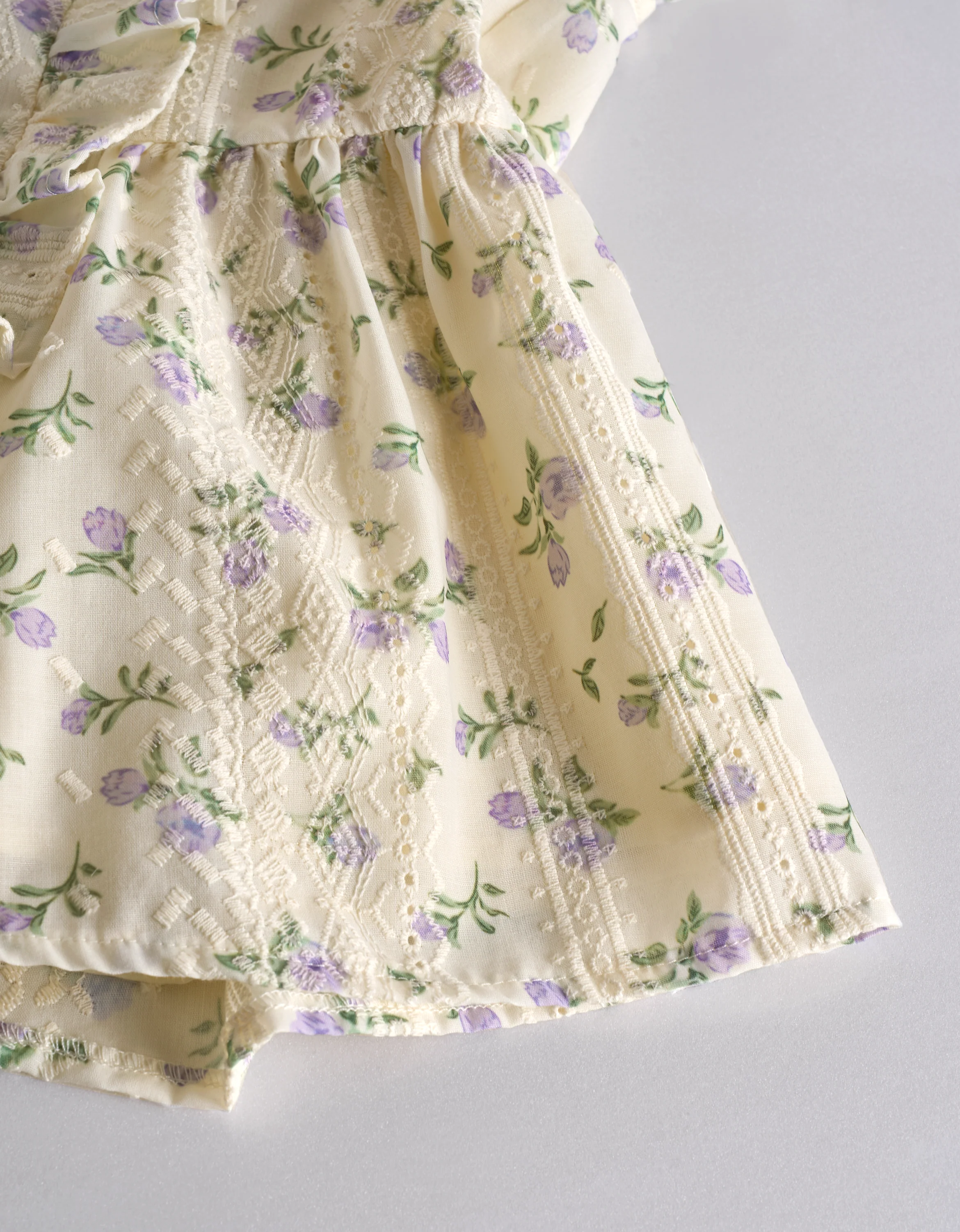 Floral Print V-neck Ruffled Top - Image 6