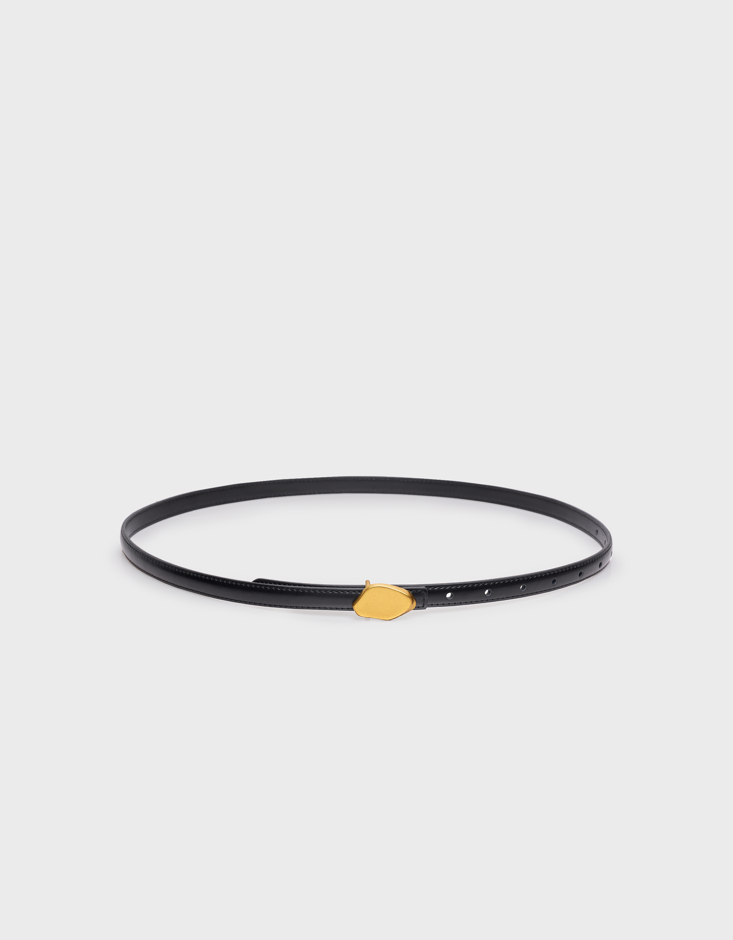 Irregular Metal Buckle Thin Leather Belt - Image 11