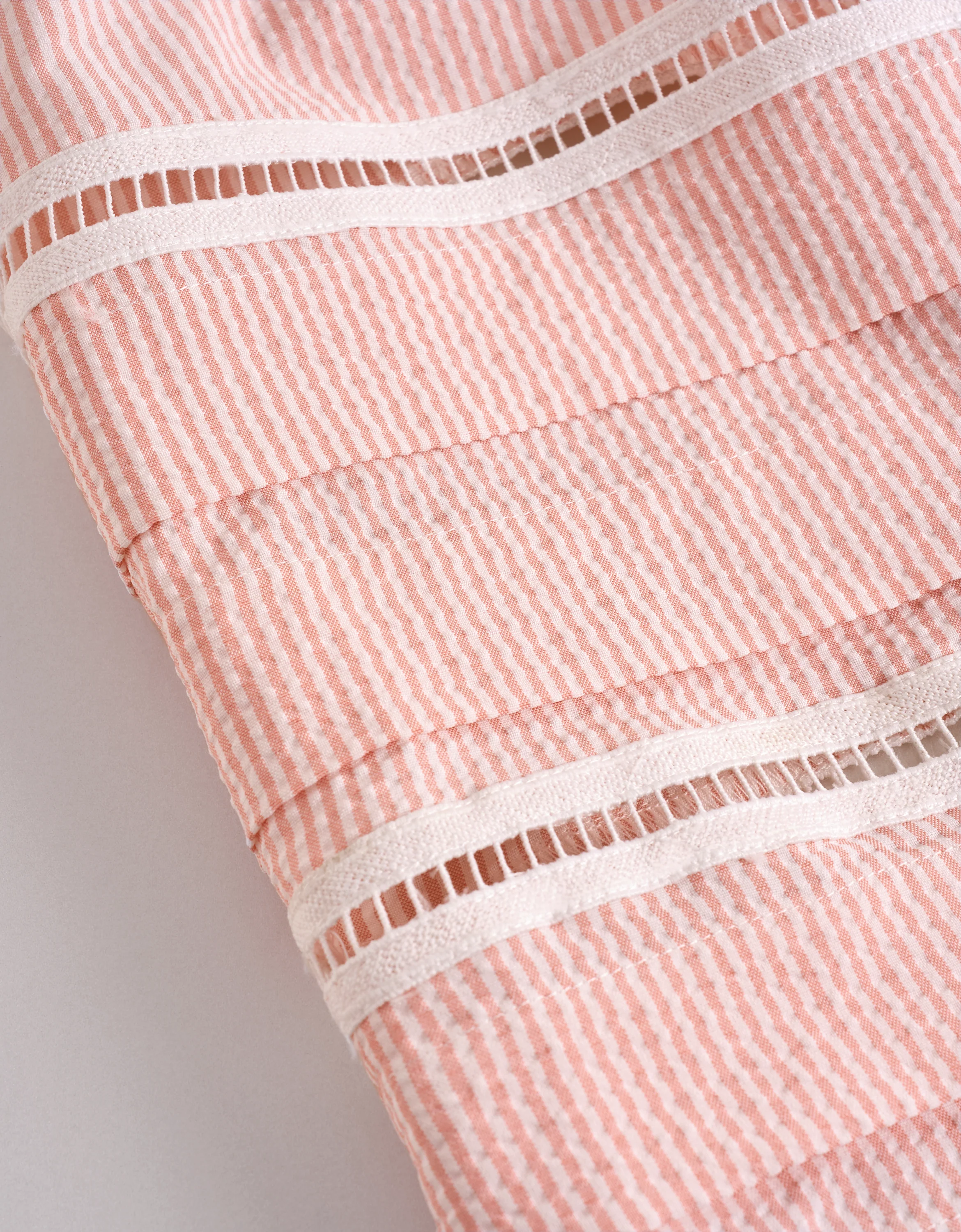 Lace Insert Striped Midi Skirt - Image 26