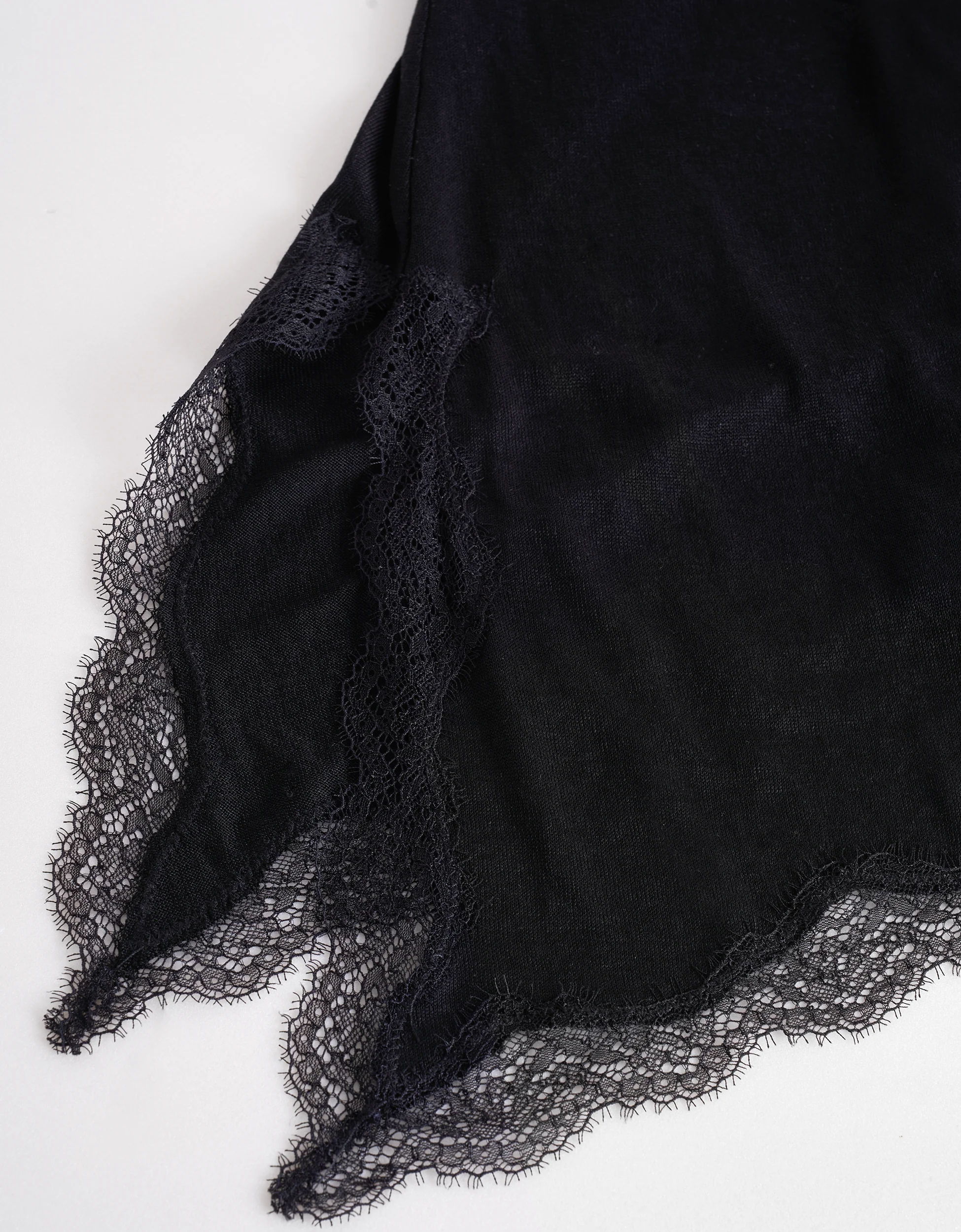 Lace Trim Asymmetric Knitted Cami Top - Image 6