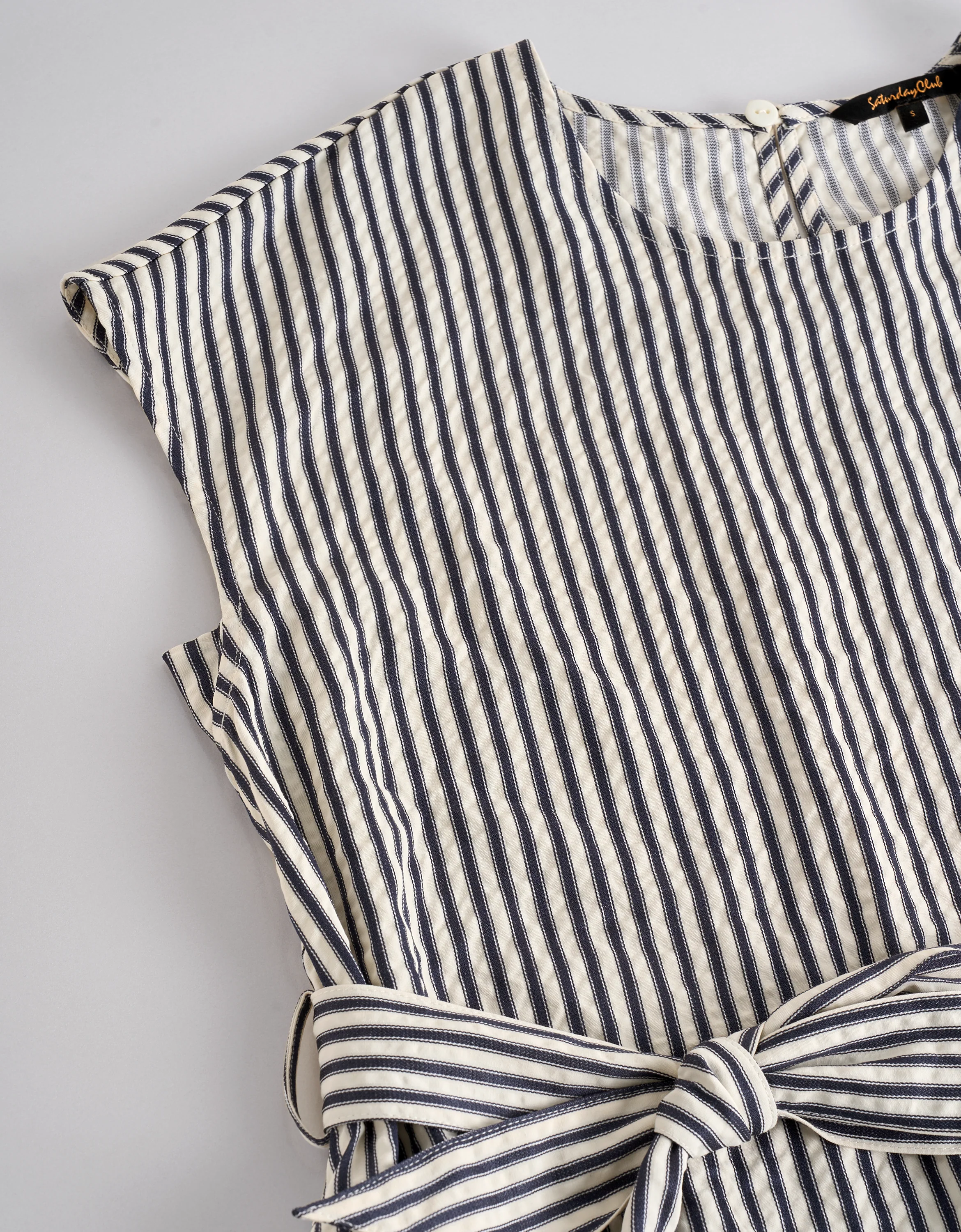 Loose Fit Round Neck Striped Dress - Image 6