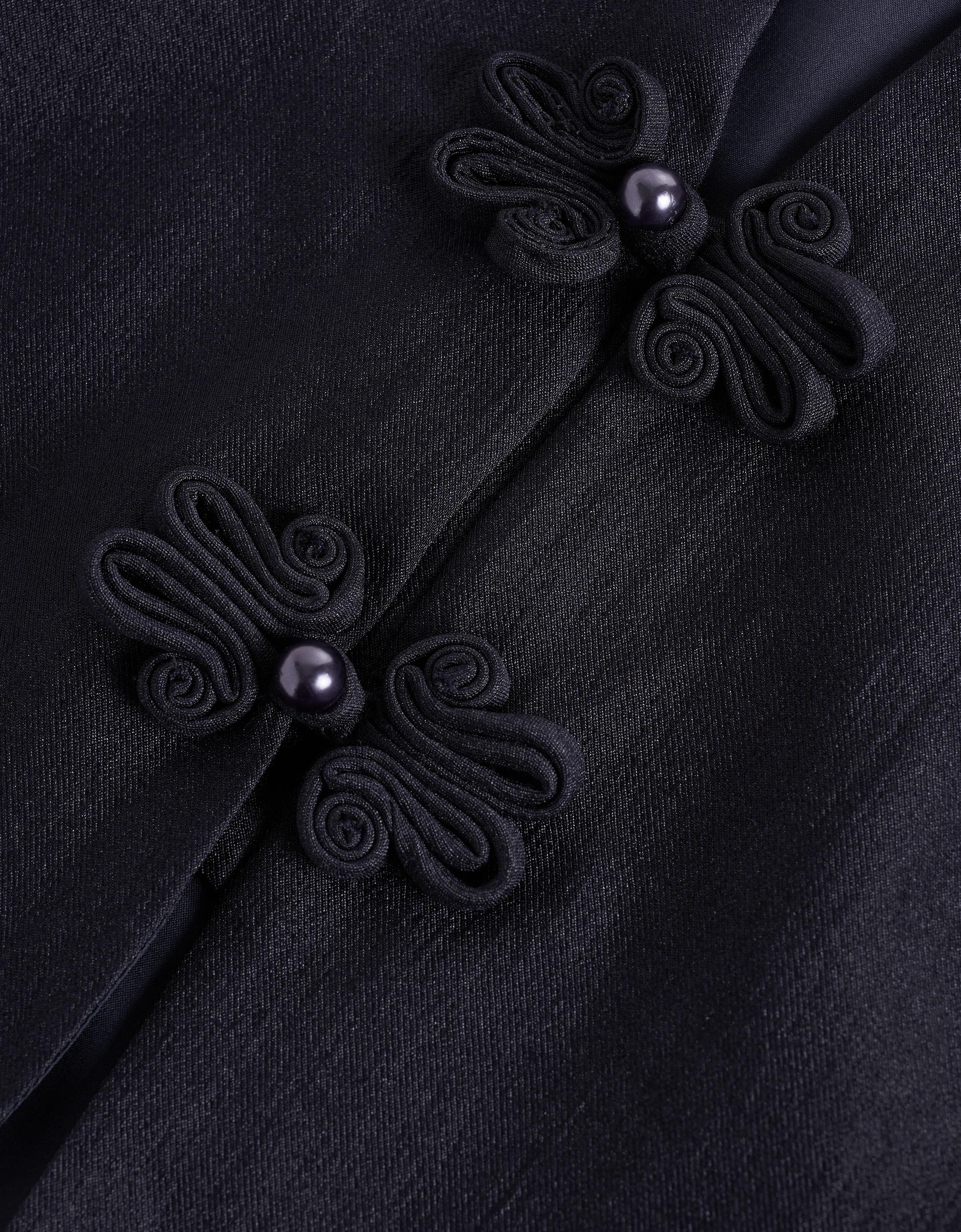 Mandarin Knot Button Short Sleeve Cropped Top - Image 7