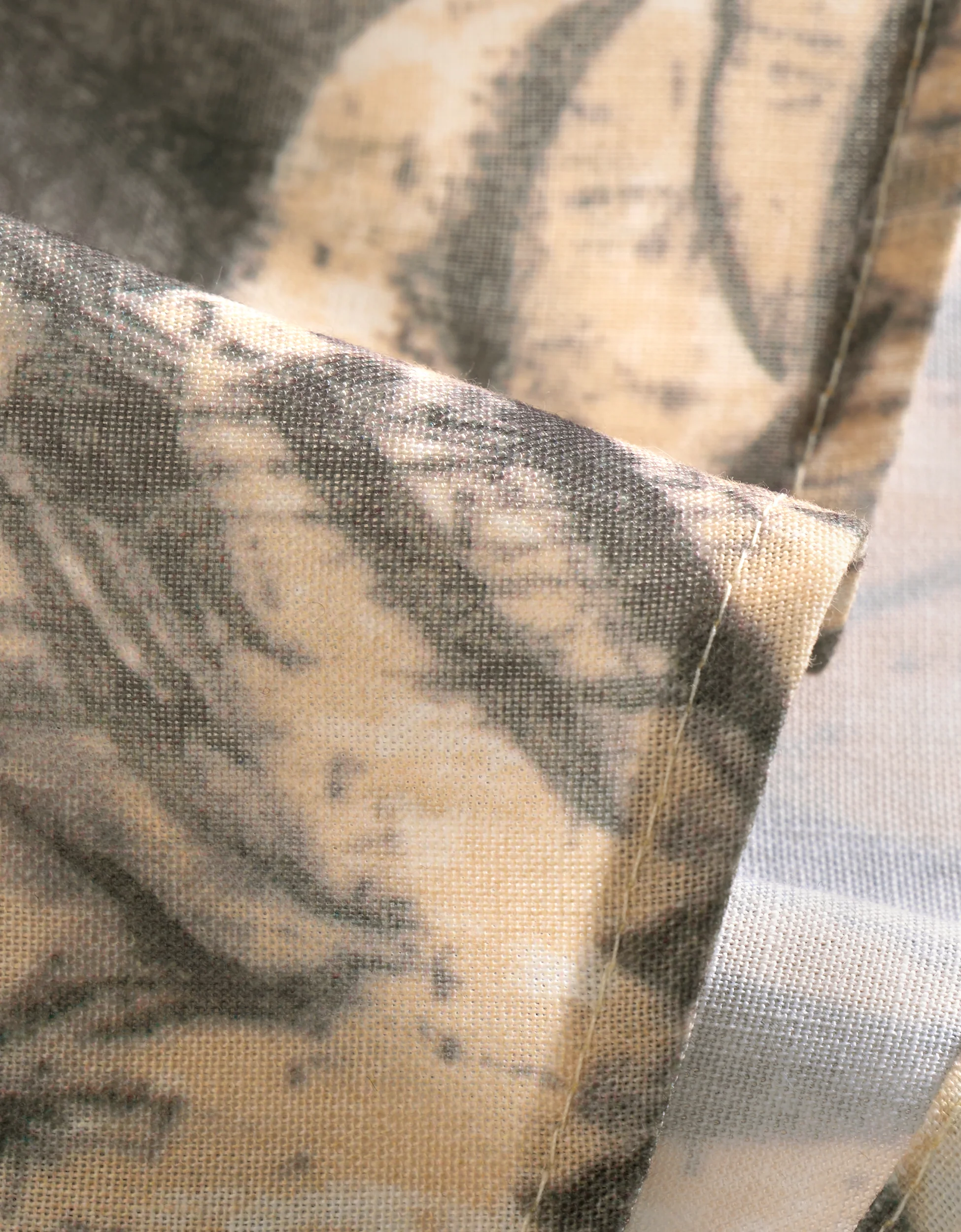 Palm Leaf Print Waist Tie Shirt Dress - Image 8