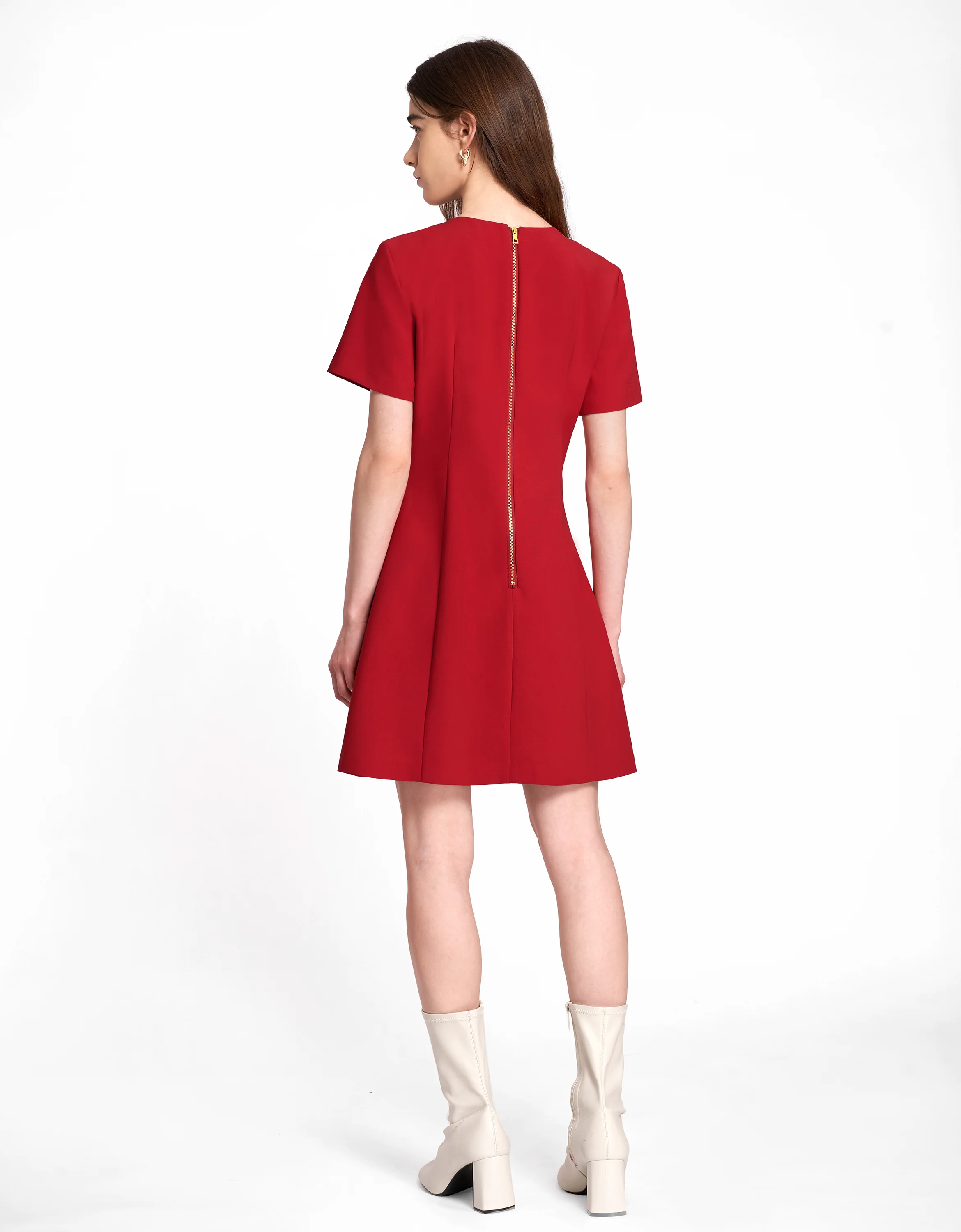 Pleated Front Short Sleeve Dress - Image 18