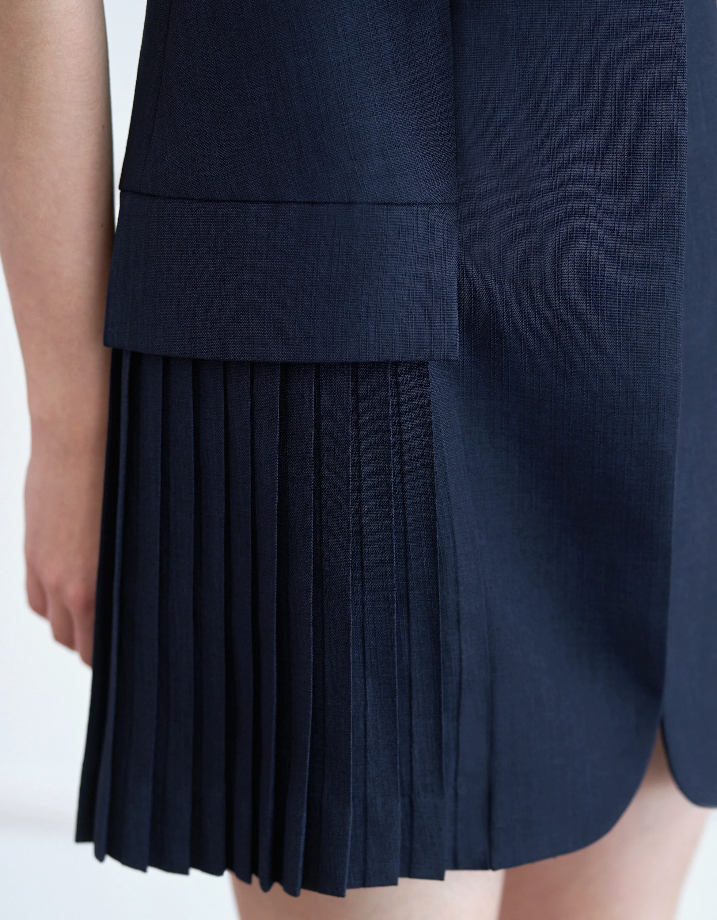 Pleated Panel Single-breasted Suit Dress - Image 14