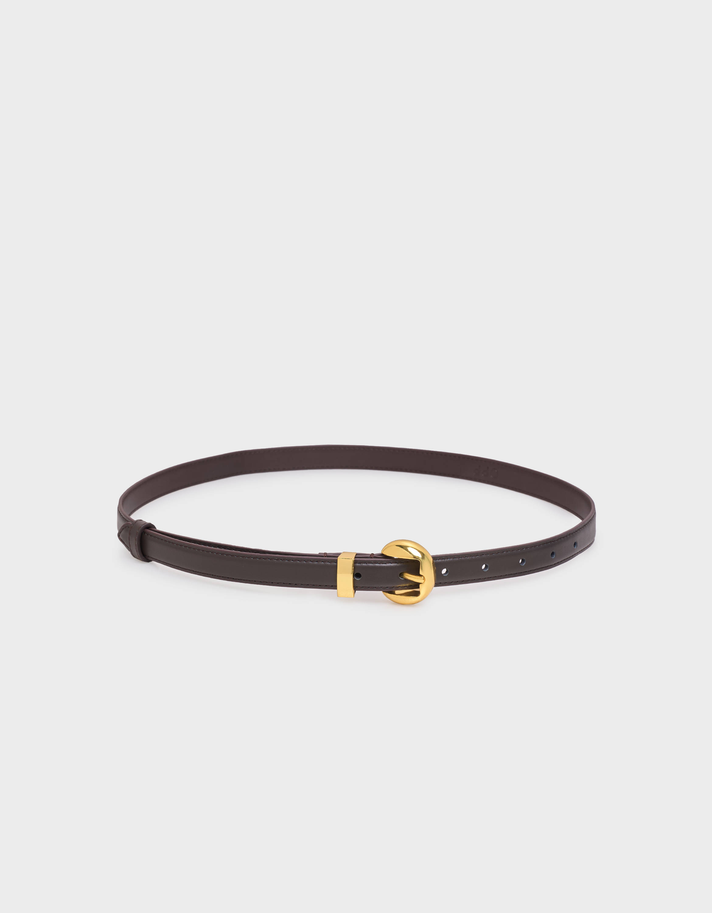 Round Buckle Leather Belt