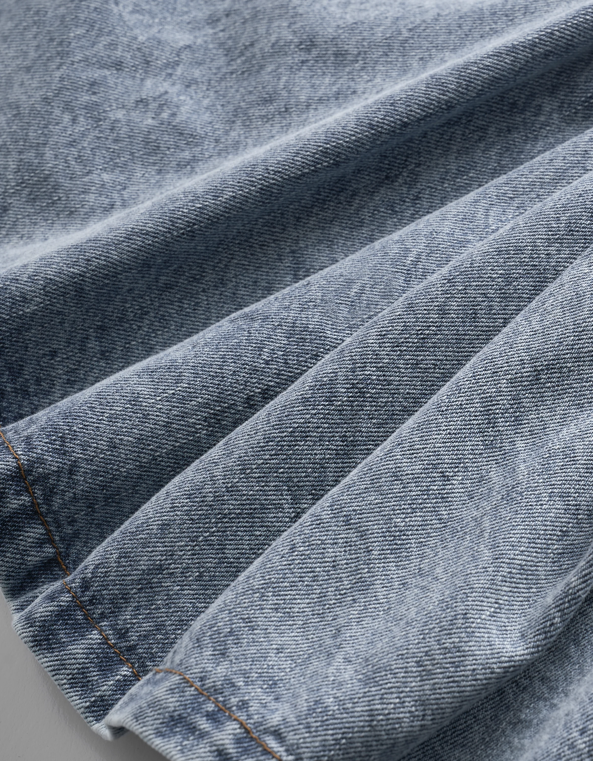 Ruched Mini Denim Skirt - Image 17