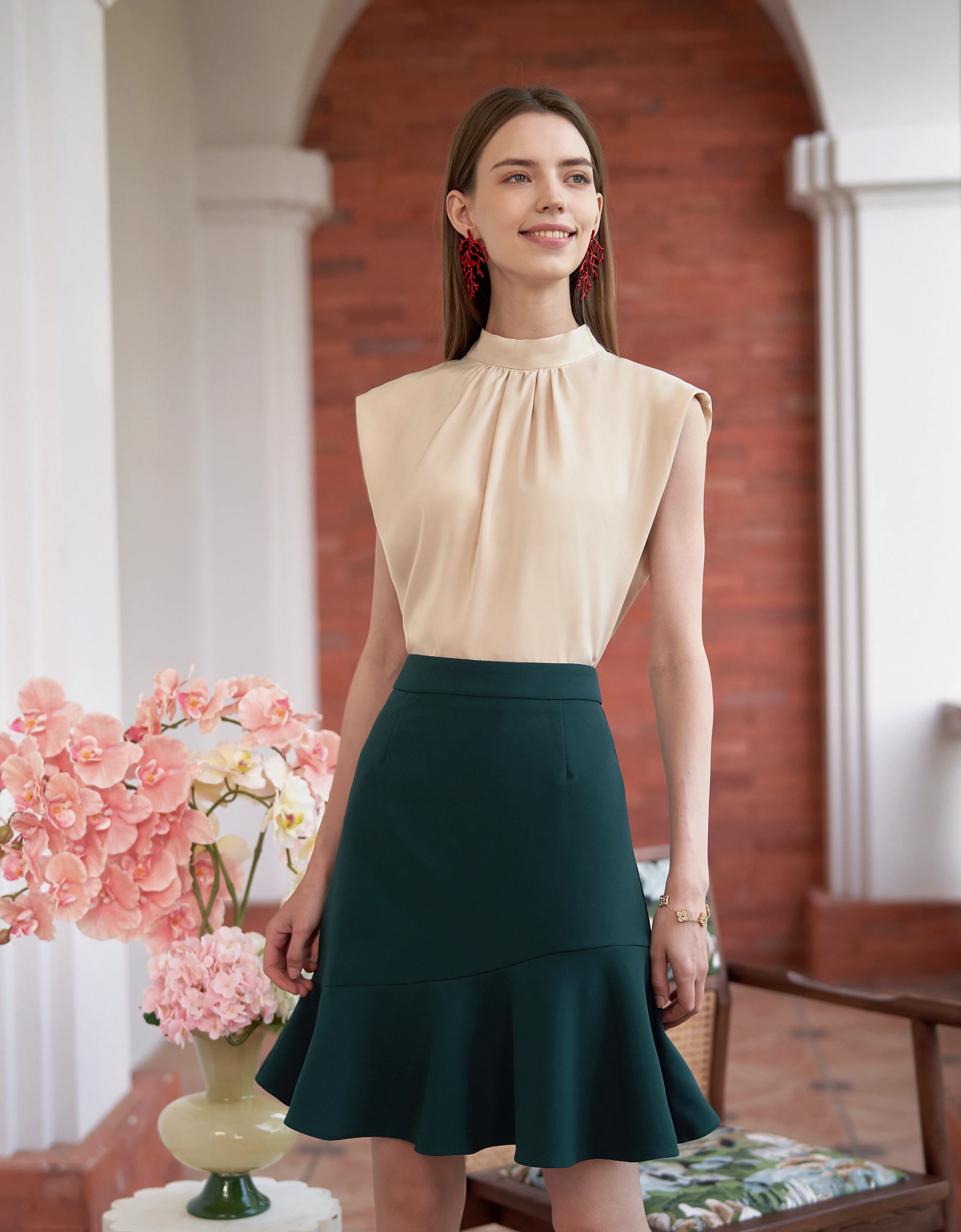 Ruffled Hem A-line Skirt - Image 10