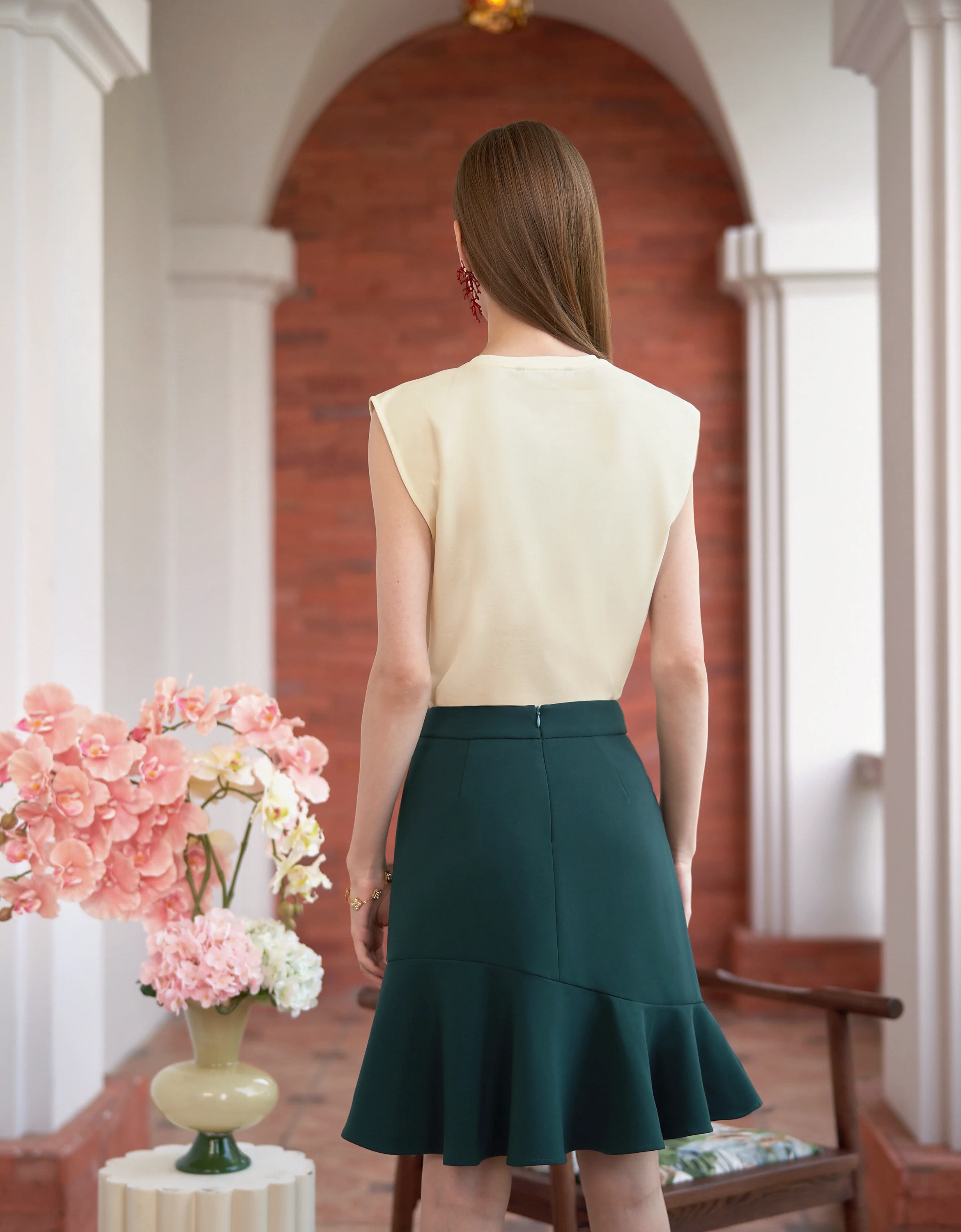Ruffled Hem A-line Skirt - Image 13