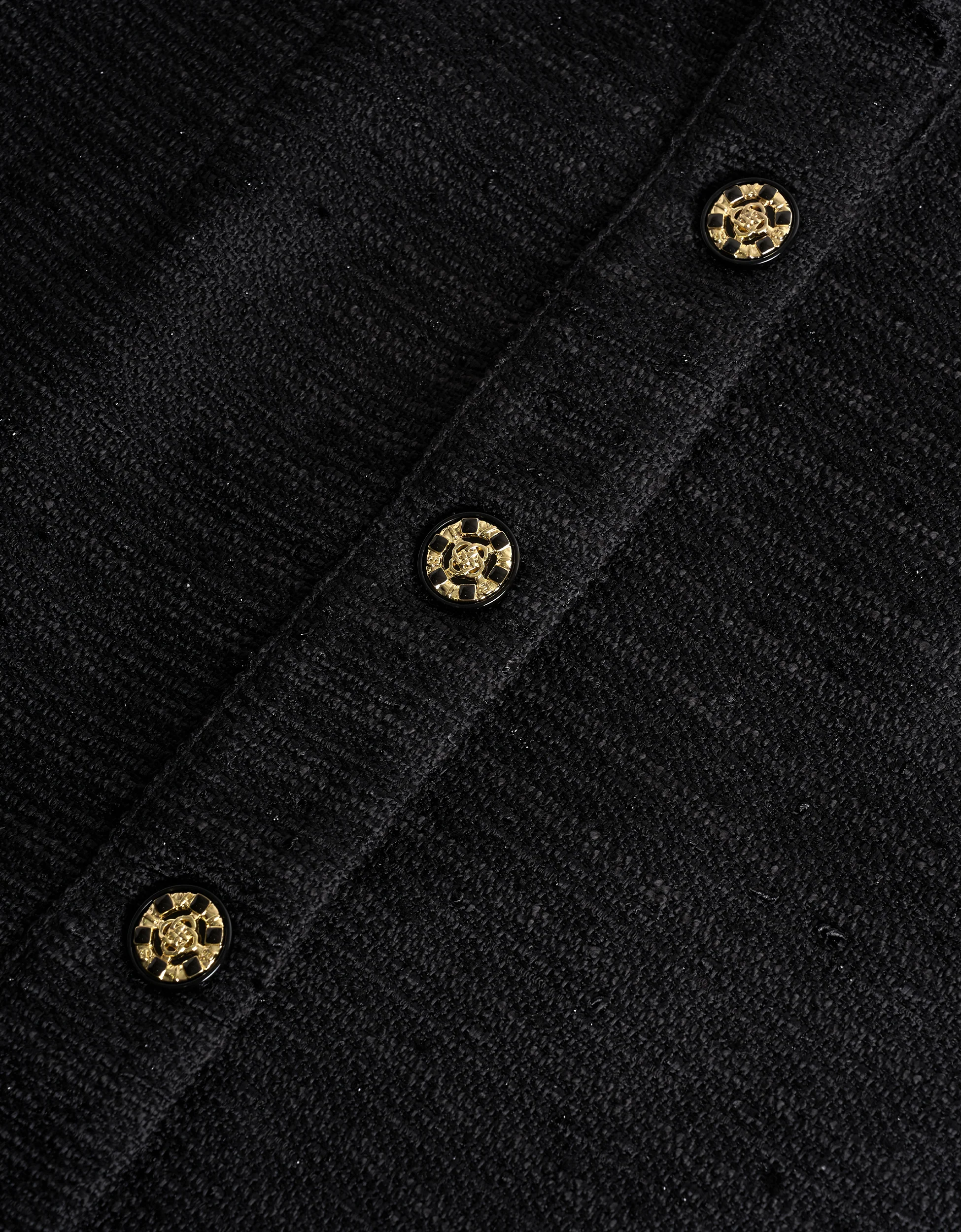 Shawl Collar Button Front Short Sleeve Tweed Dress - Image 7