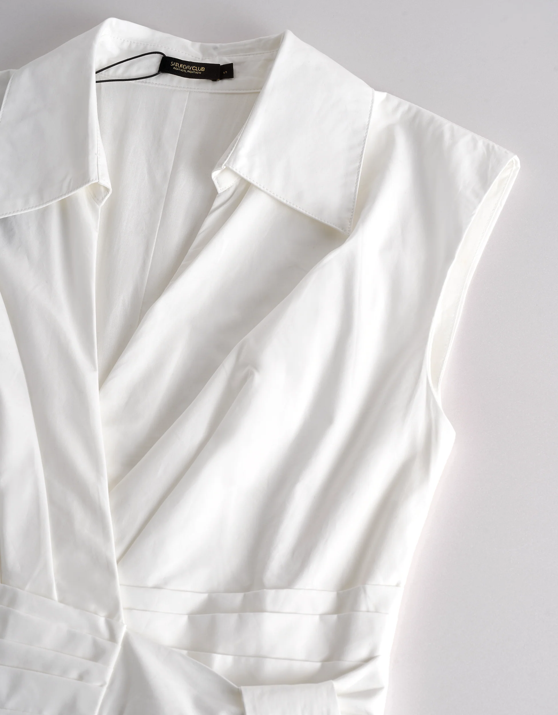 Shirt Collar Pleated Sleeveless Dress - Image 5