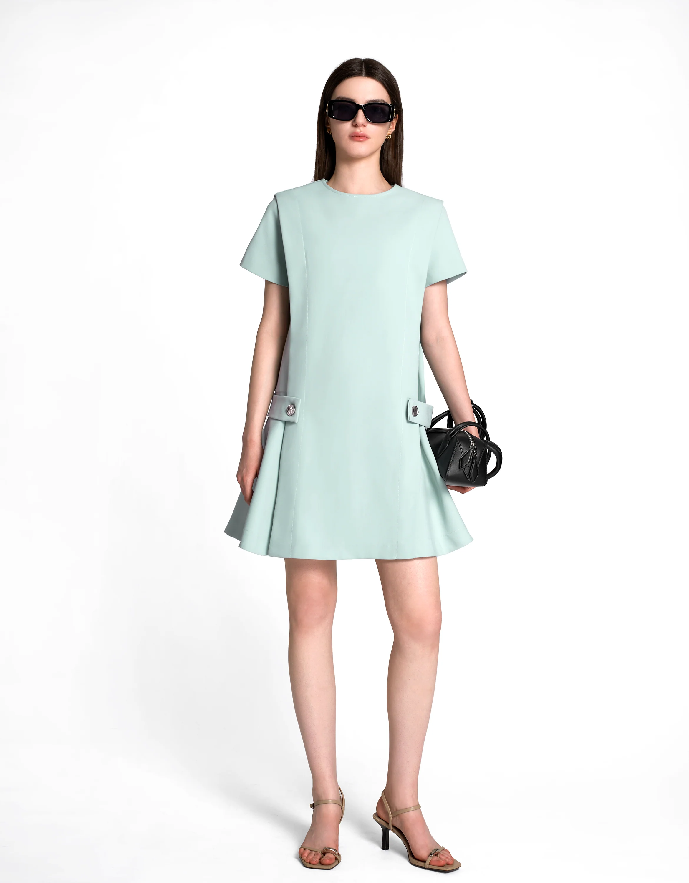 Short Sleeve Buttoned Side Dress - Image 40