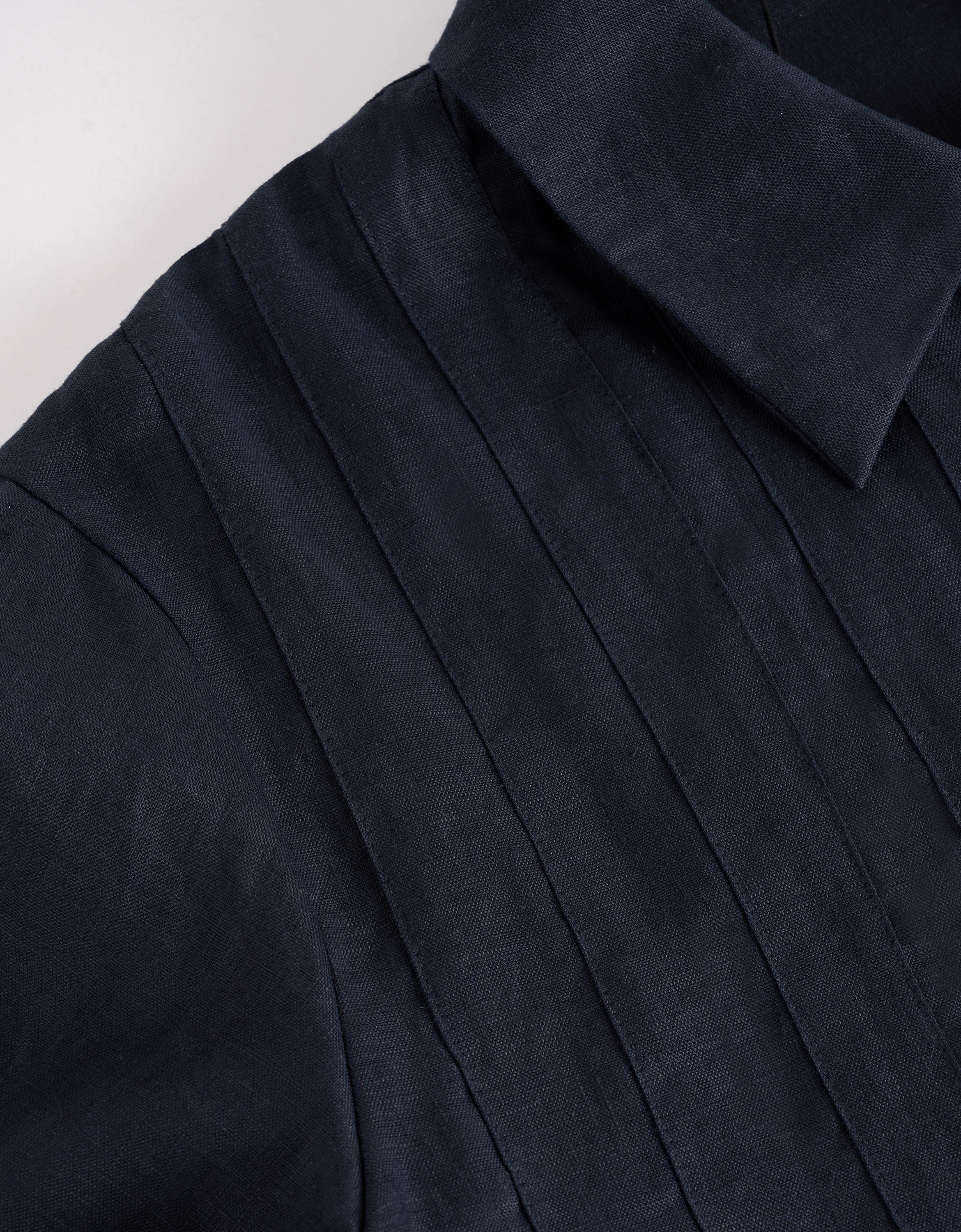 Short Sleeve Pleated Linen Shirt - Image 8