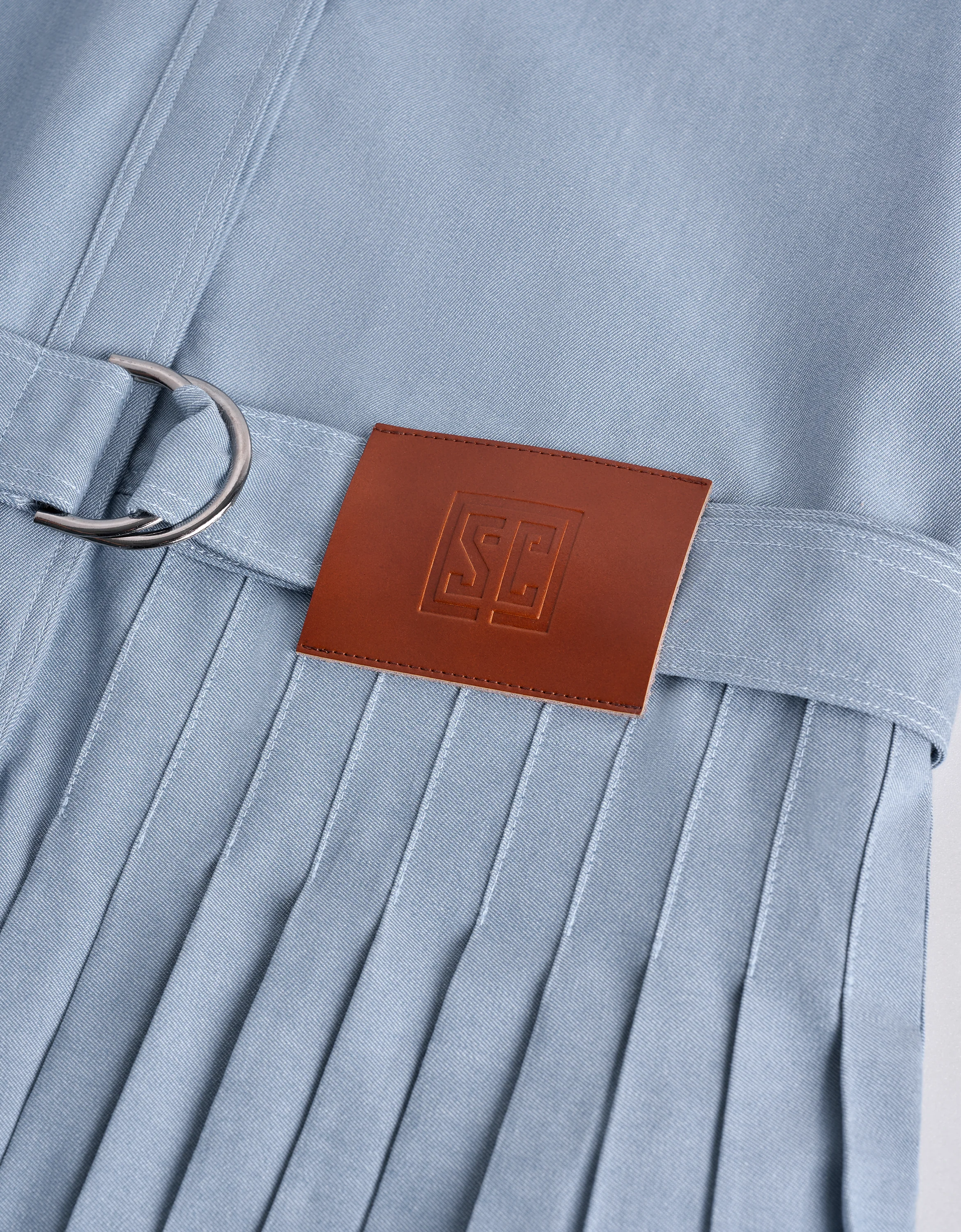 Short Sleeve Pleated Shirt Dress - Image 6