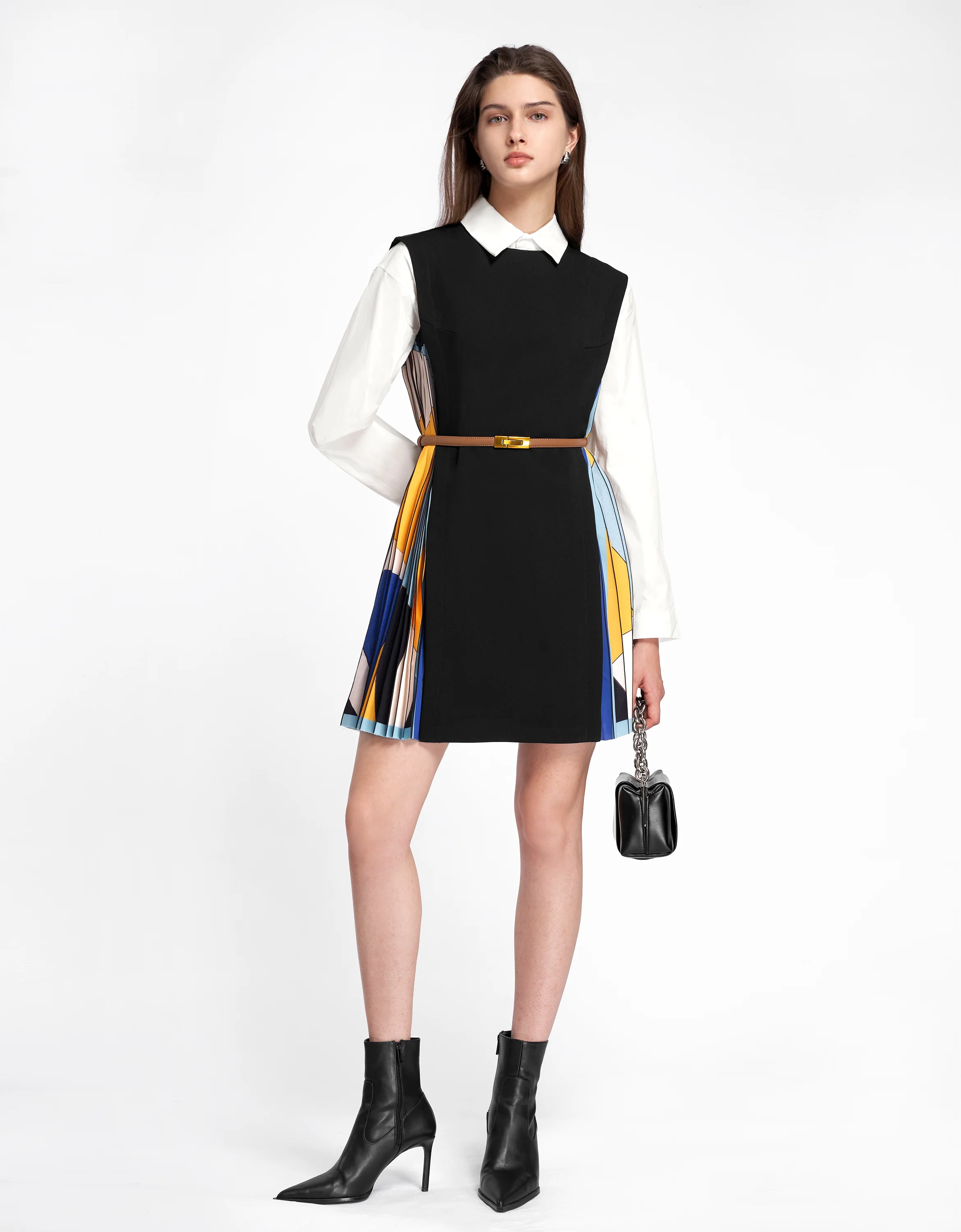 Side Printed Pleated Shift Dress - Image 20