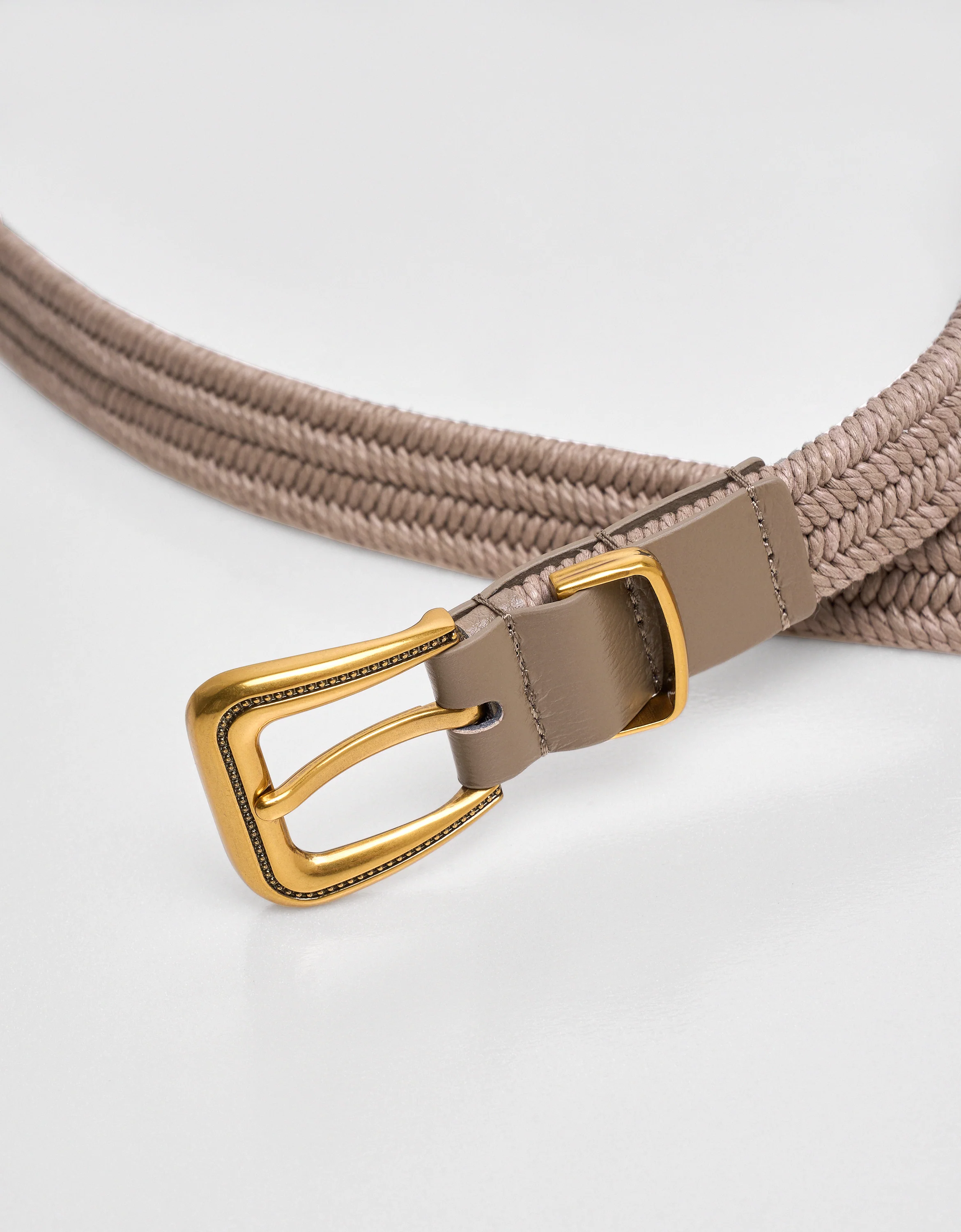 Square Buckle Braided Leather Belt - Image 3