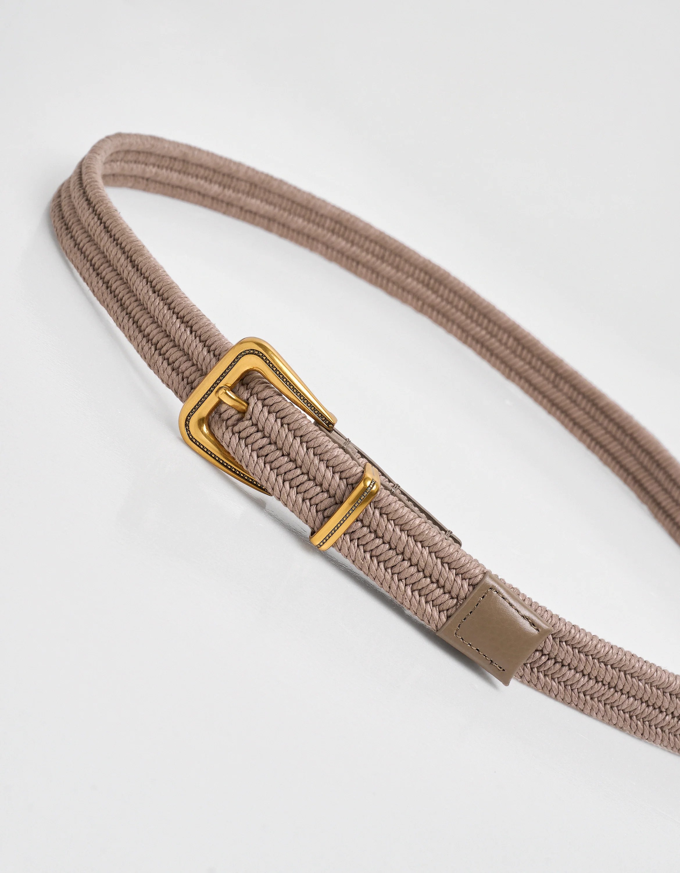 Square Buckle Braided Leather Belt - Image 4