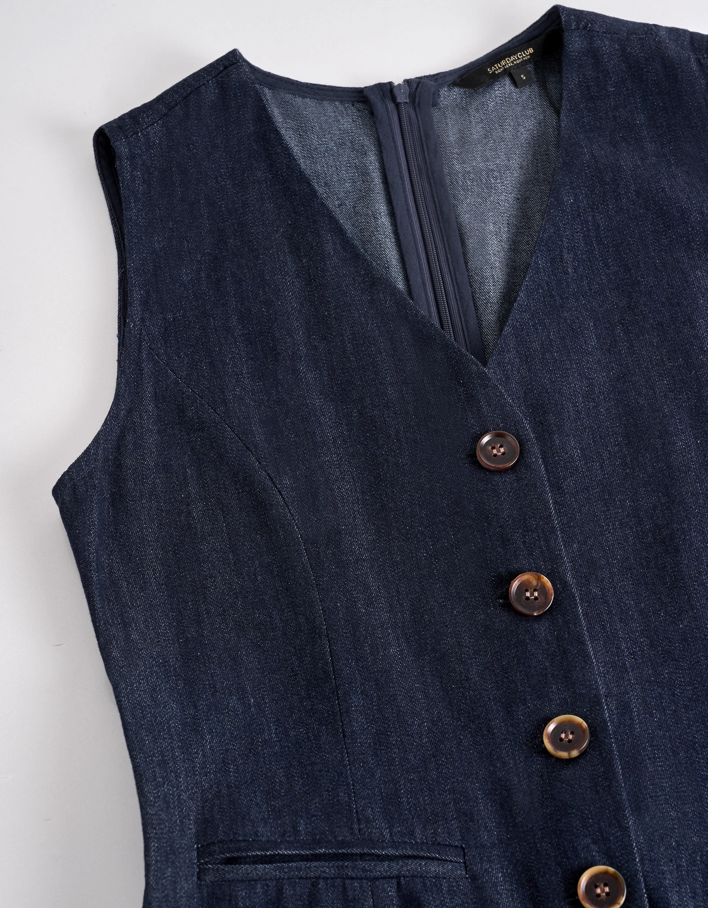 V-Neck Denim Maxi Dress - Image 5