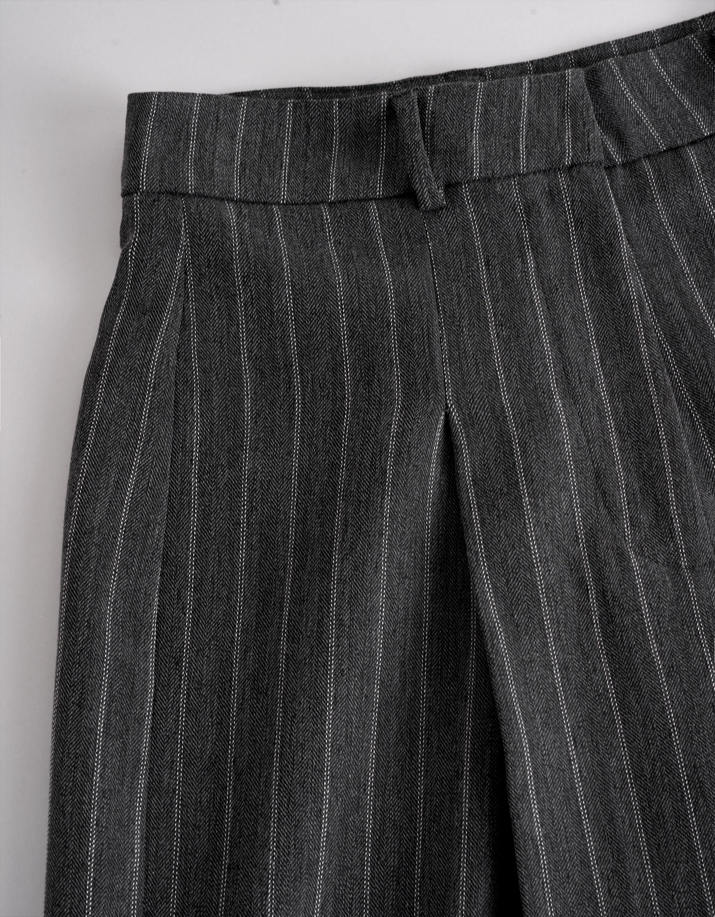 Wide-leg Pleated Striped Pants - Image 6